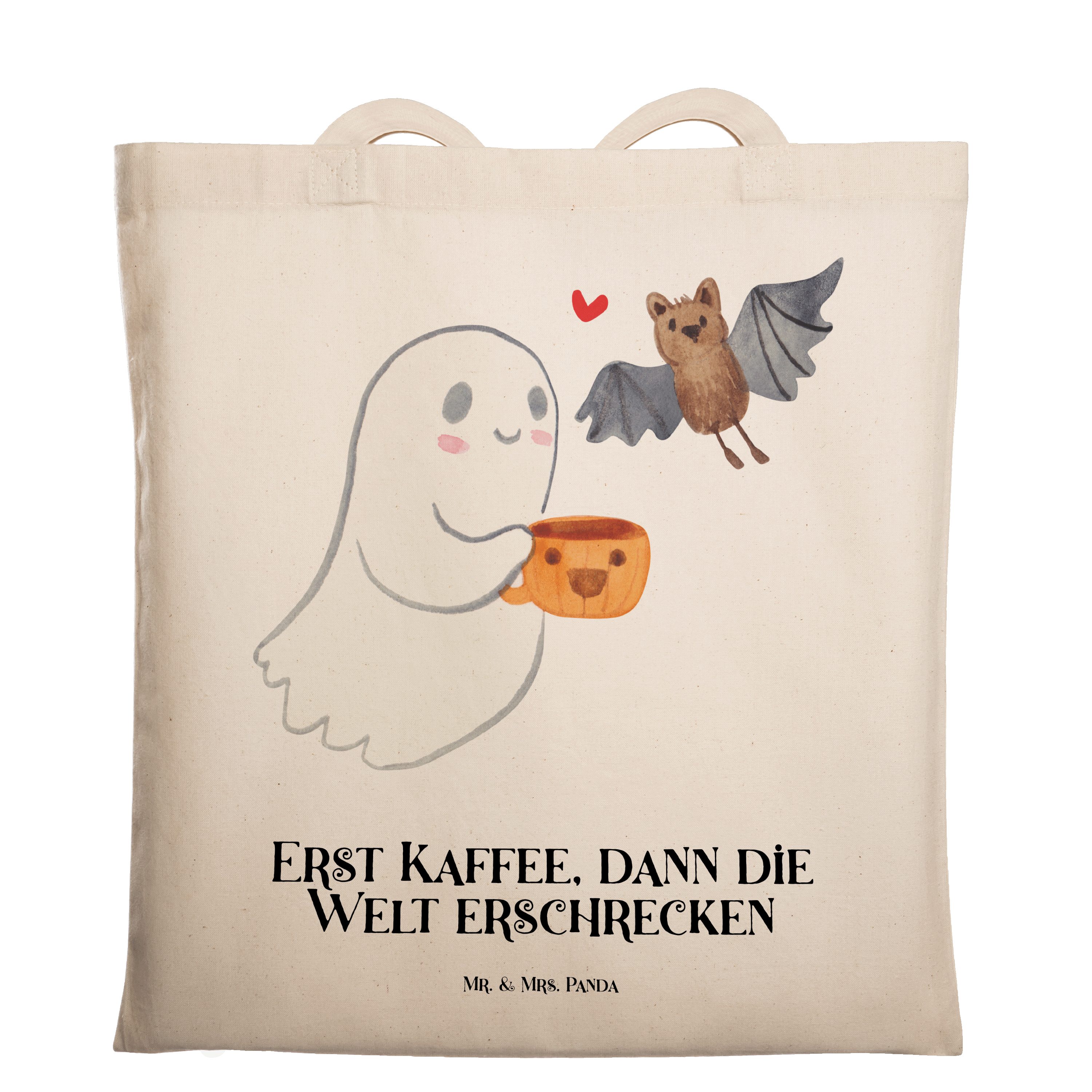 - Tragetasche Gespenst Beuteltasche, - Mrs. & Transparent (1-tlg) Kaffee Dekorat Deko, Panda Mr. Geschenk,