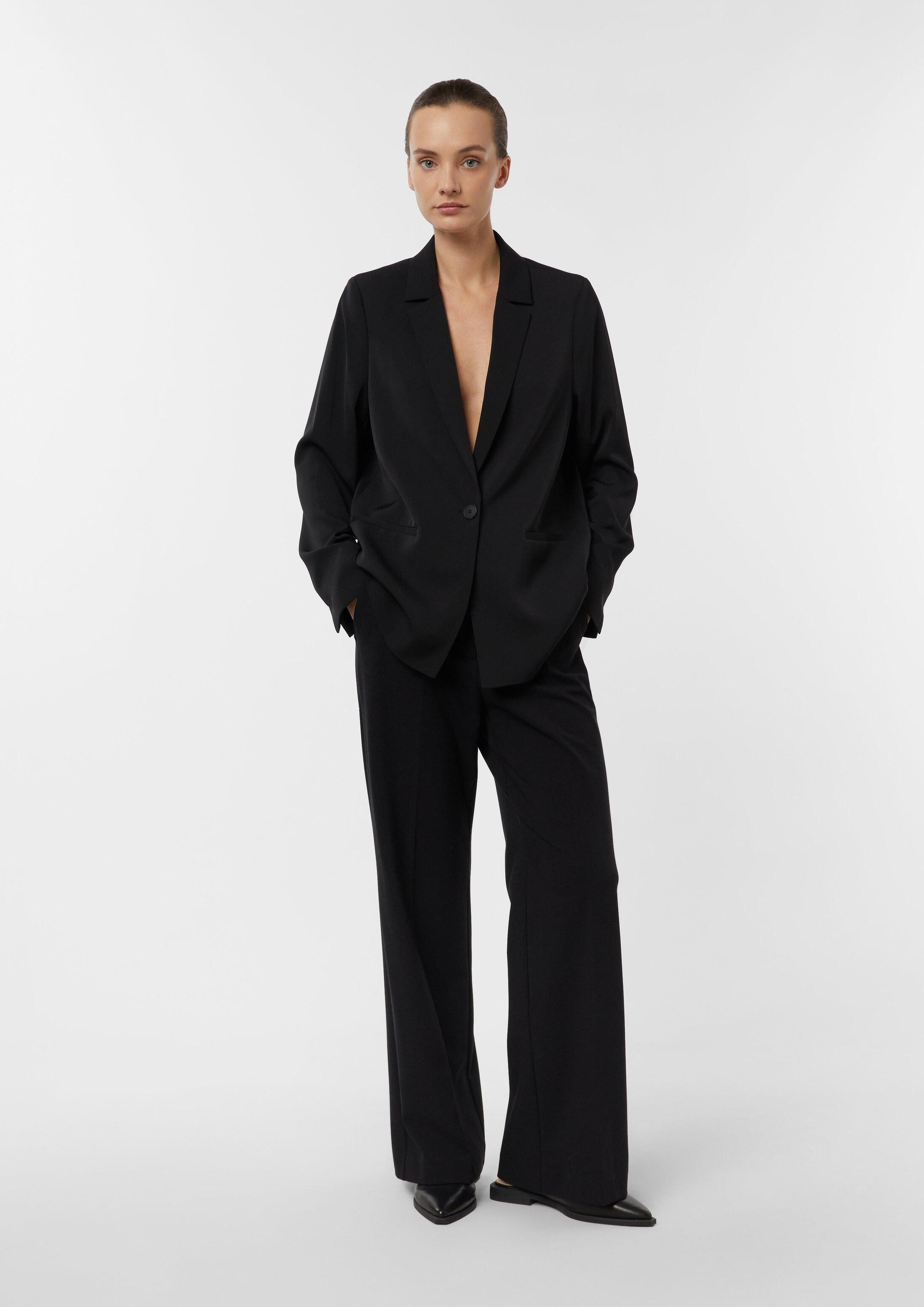 comma Chinos Hose Marlenehose aus fließendem Jersey