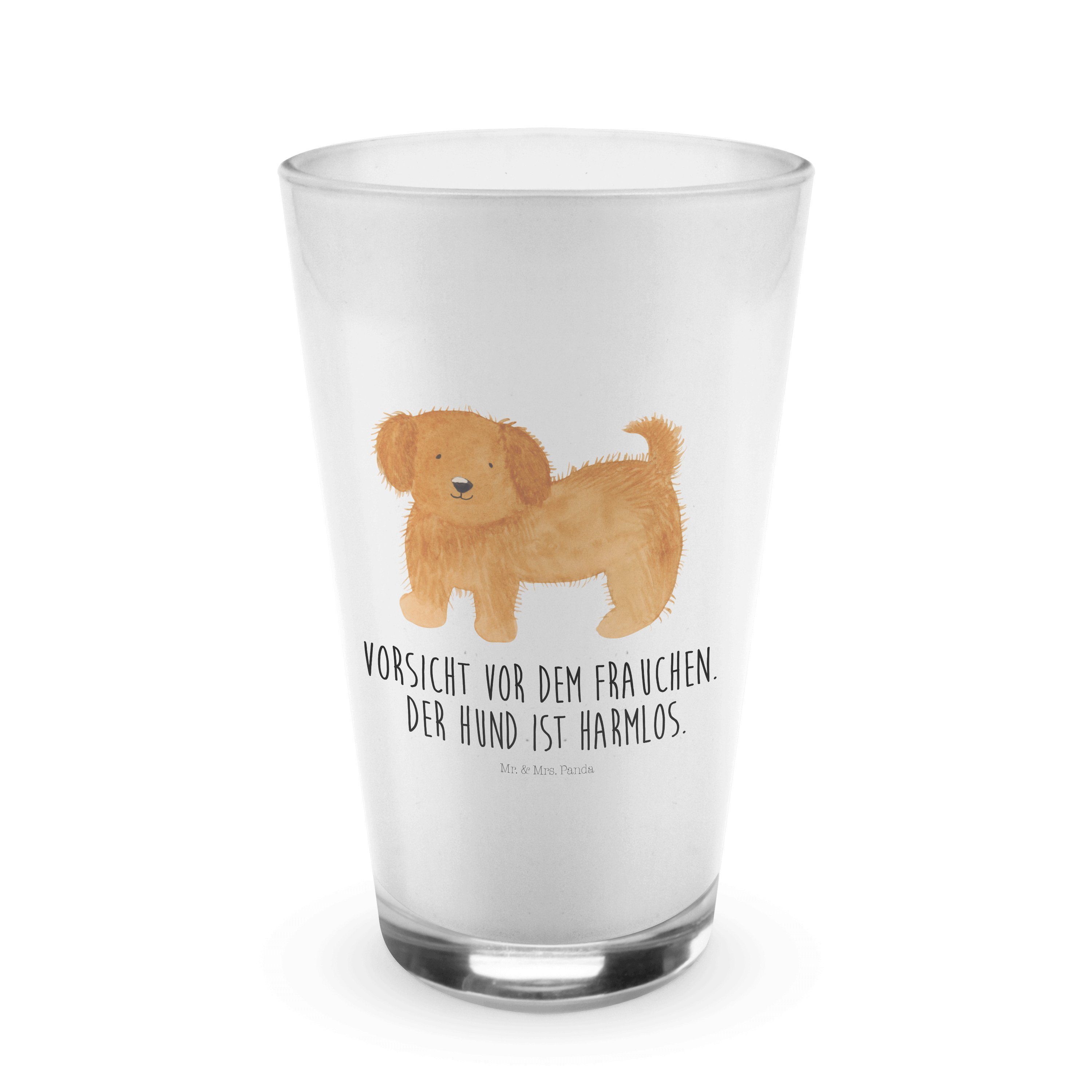 Geschenk, - Hund Premium Glas Cappuc, Hundeliebe, Frauchen, Mr. Mrs. Glas Transparent - flauschig Panda &