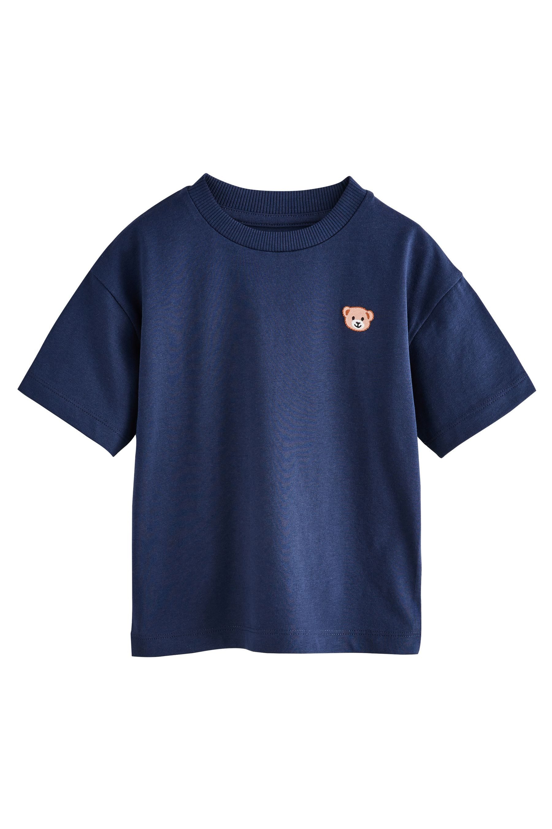 Navy Blue Embroidery Bear