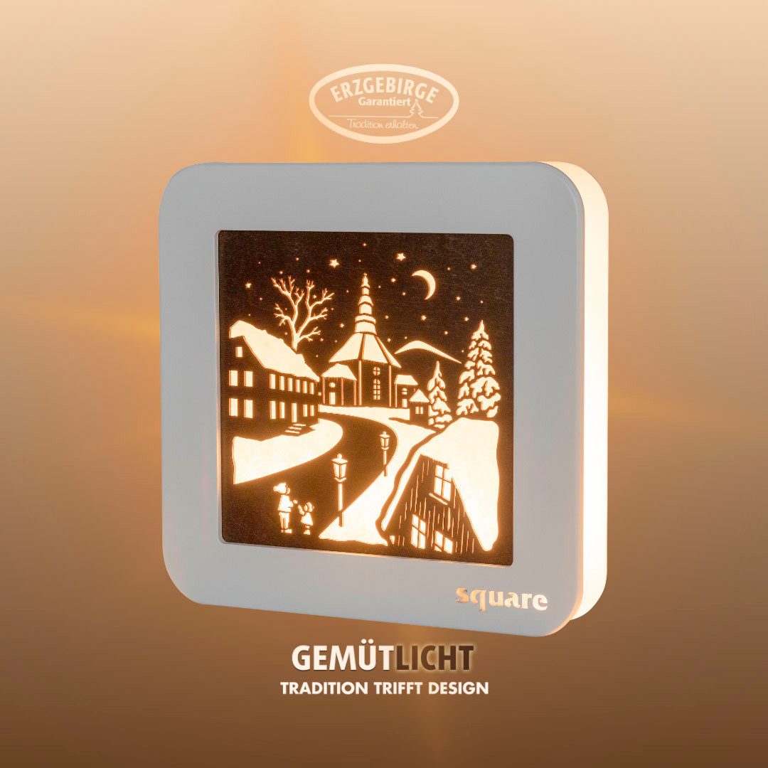 Weigla LED-Bild Square Standbild Seiffen,Batterie & Timer,WEIẞ-BRAUN,Made i günstig online kaufen