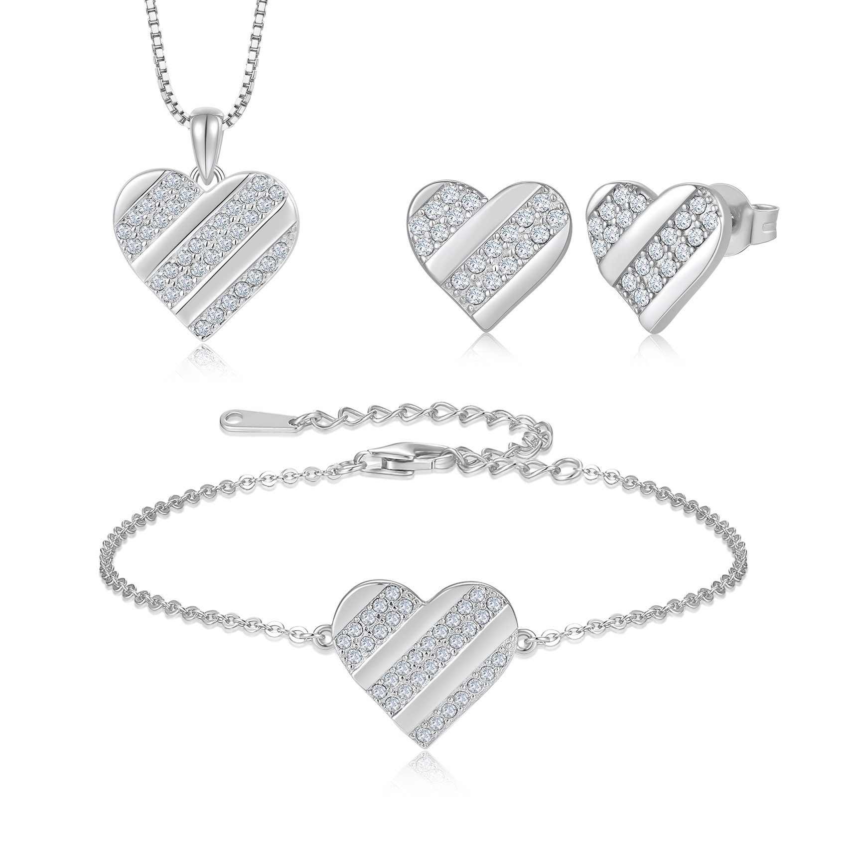 PAVELS Schmuckset Schmuckset Heart, Edles Schmuckset, günstig online kaufen