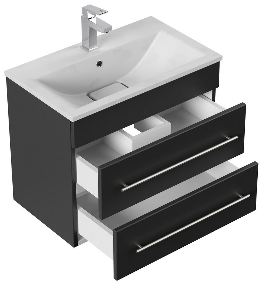 Thumbnail - Magnolia Home Waschtisch Badmöbel Dunit 600 SlimLine SoftClose schwarz