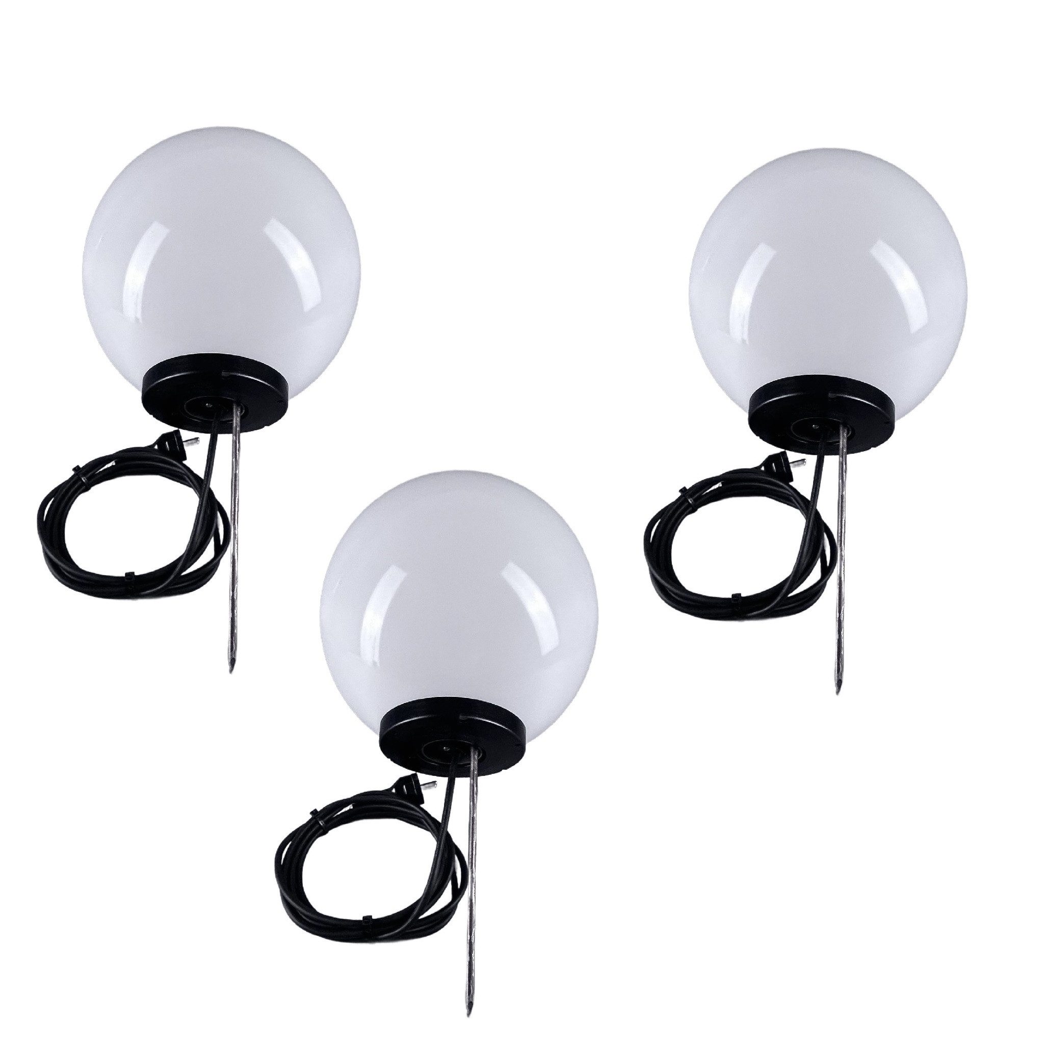 Home4Living Kugelleuchte Kugellampe Außenleuchte 3er-Set Ø 30cm Erdspieß Außenlampe, ohne Leuchtmittel, Dekorativ