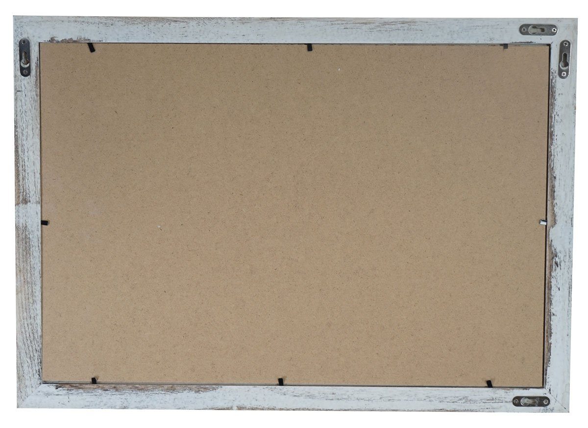 Bilderrahmen 41x61 cm, Aufhängevorrichtung, MCW Seidenband H250, Mit weiß