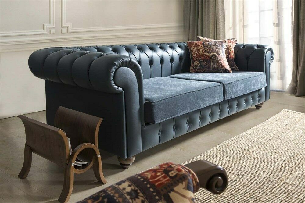 Big 240cm Couch JVmoebel Chesterfield XXL Chesterfield-Sofa, Sofa Polster