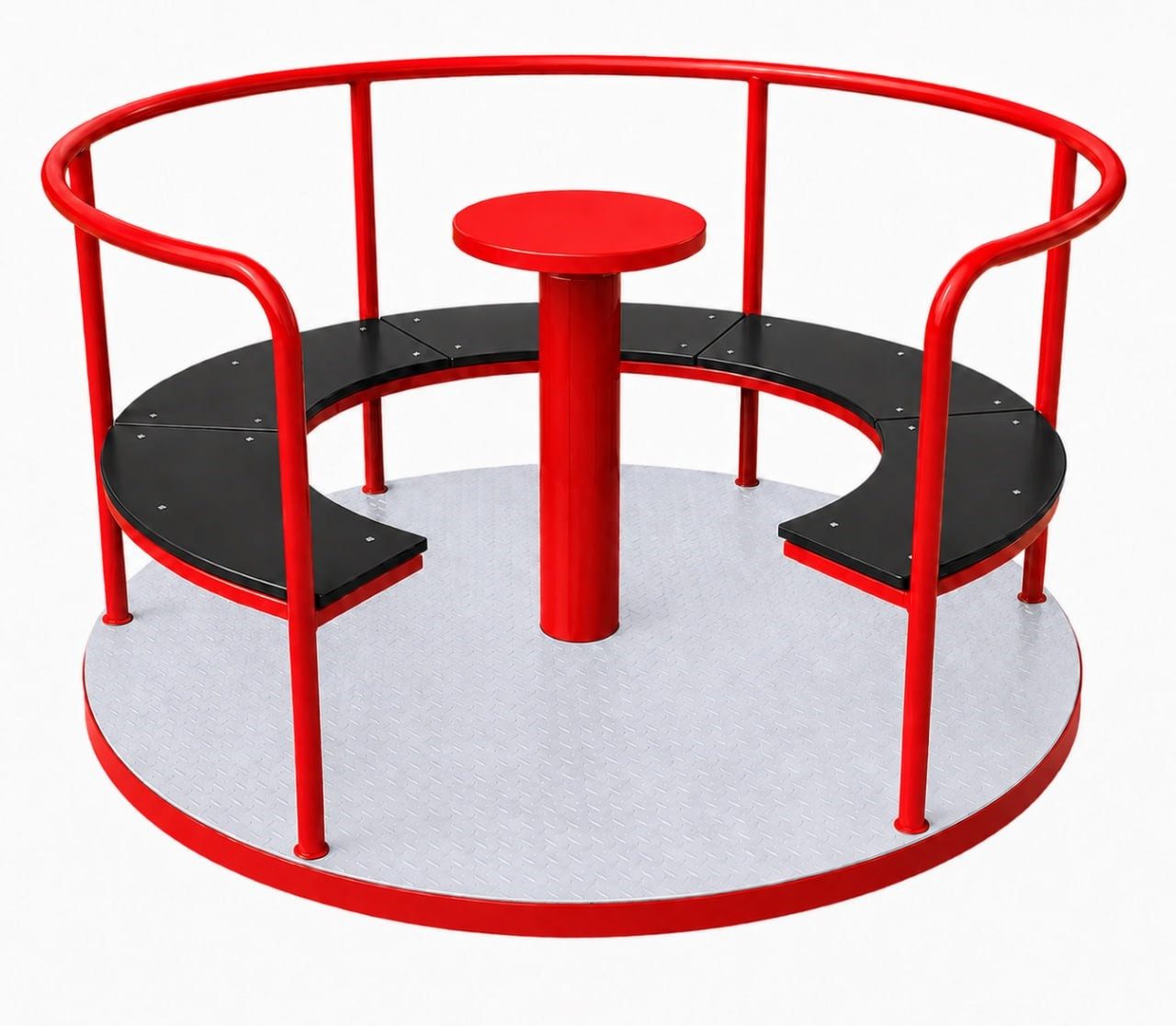 Xlmoebel Klettergerüst Drehplatte für Kinderkarussell im Spielplatzdesign in Rot, (Drehplatte für Kinderkarussell, Drehplatte für Kinderkarussell, rot), Made in Europa