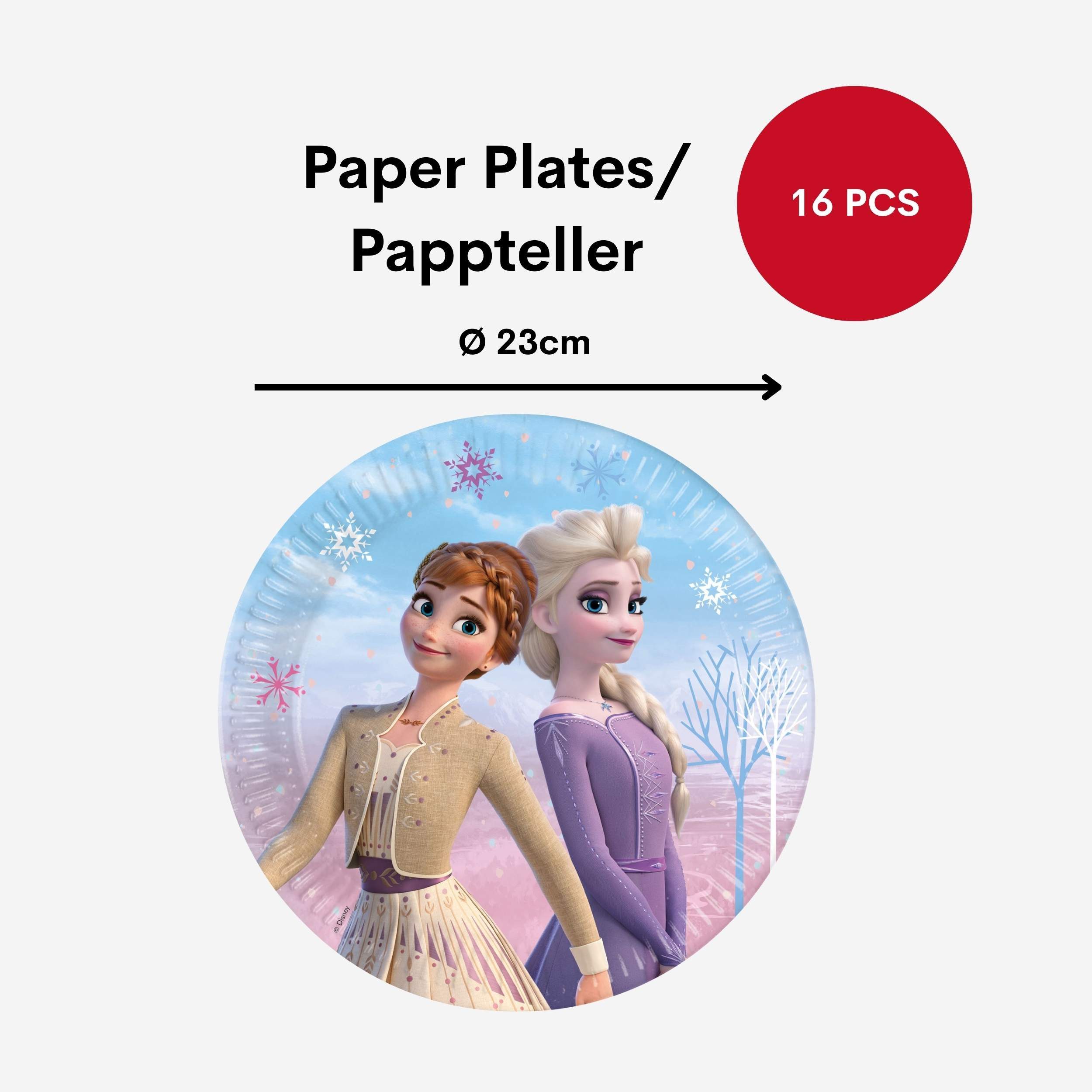 Procos Einweggeschirr-Set 54-tlg. Frozen 2 Wind Spirit Party Set für Kindergeburtstag, 8 Personen