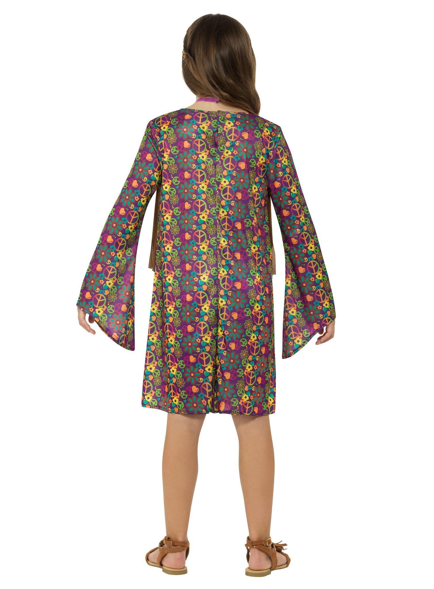 Smiffys Hippie-Kostüm Hippie - Fasching Karneval, Peaciges Hippiekostüm ffür Kinder