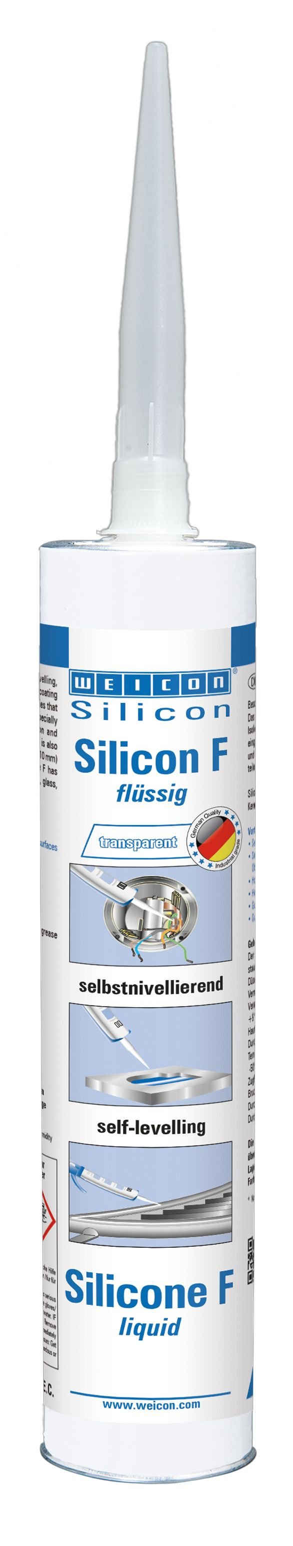 WEICON Silikon Silicon F, flüssiger Universaldichtstoff, 310 ml, transparent