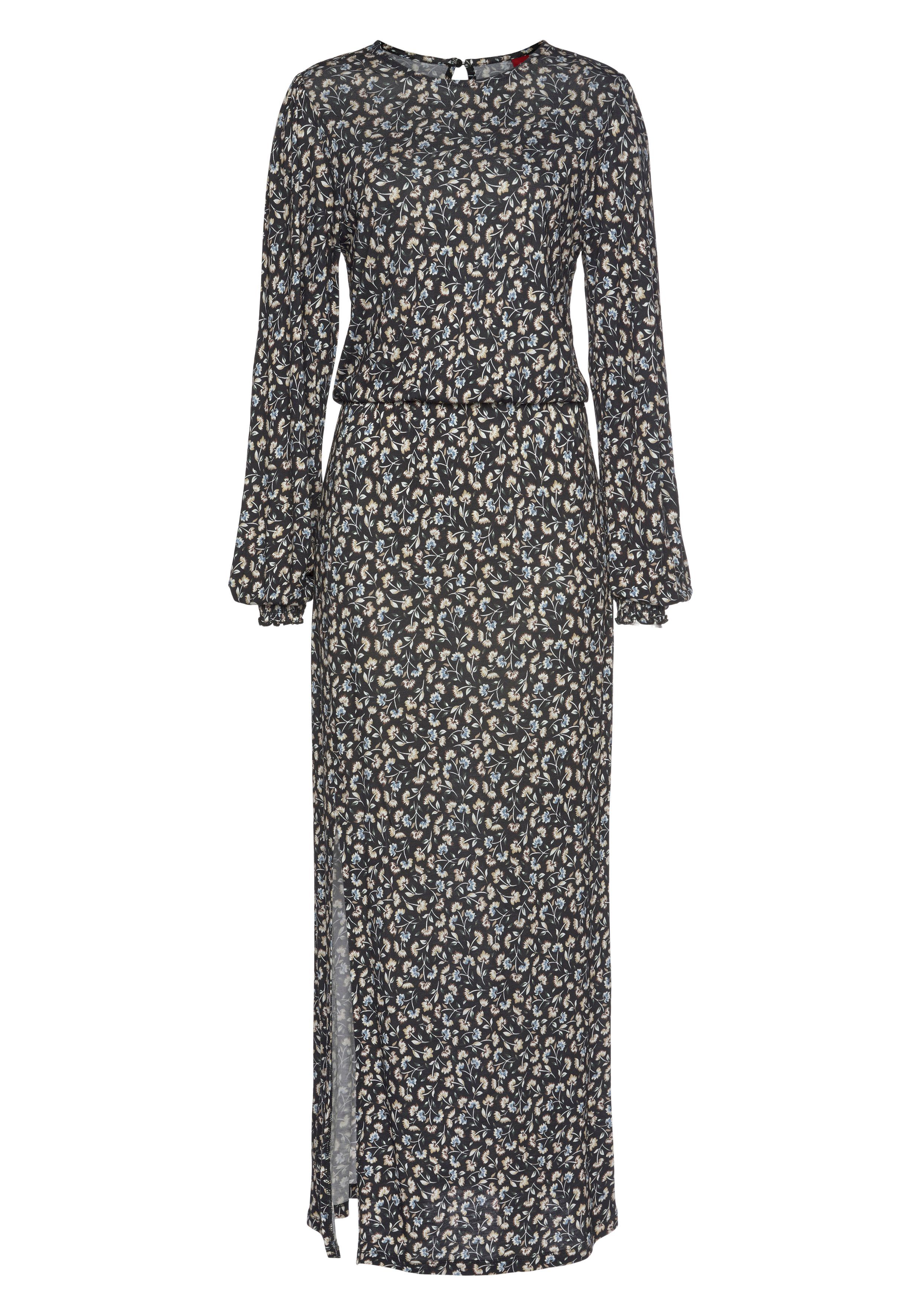 LASCANA Midikleid mit Blümchendruck und Beinschlitz, günstig online kaufen