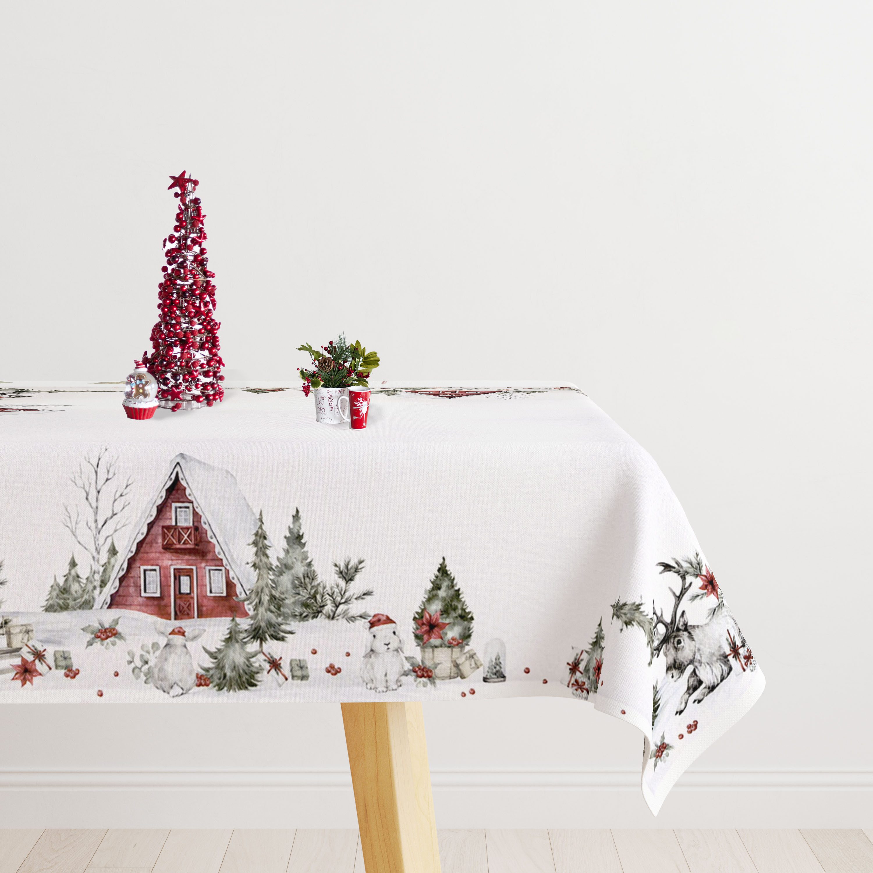 my home Tischdecke Lealux (1-tlg), Deko, Esszimmer, Wohnzimmer, bedruckt, festlich, weihnachtlich
