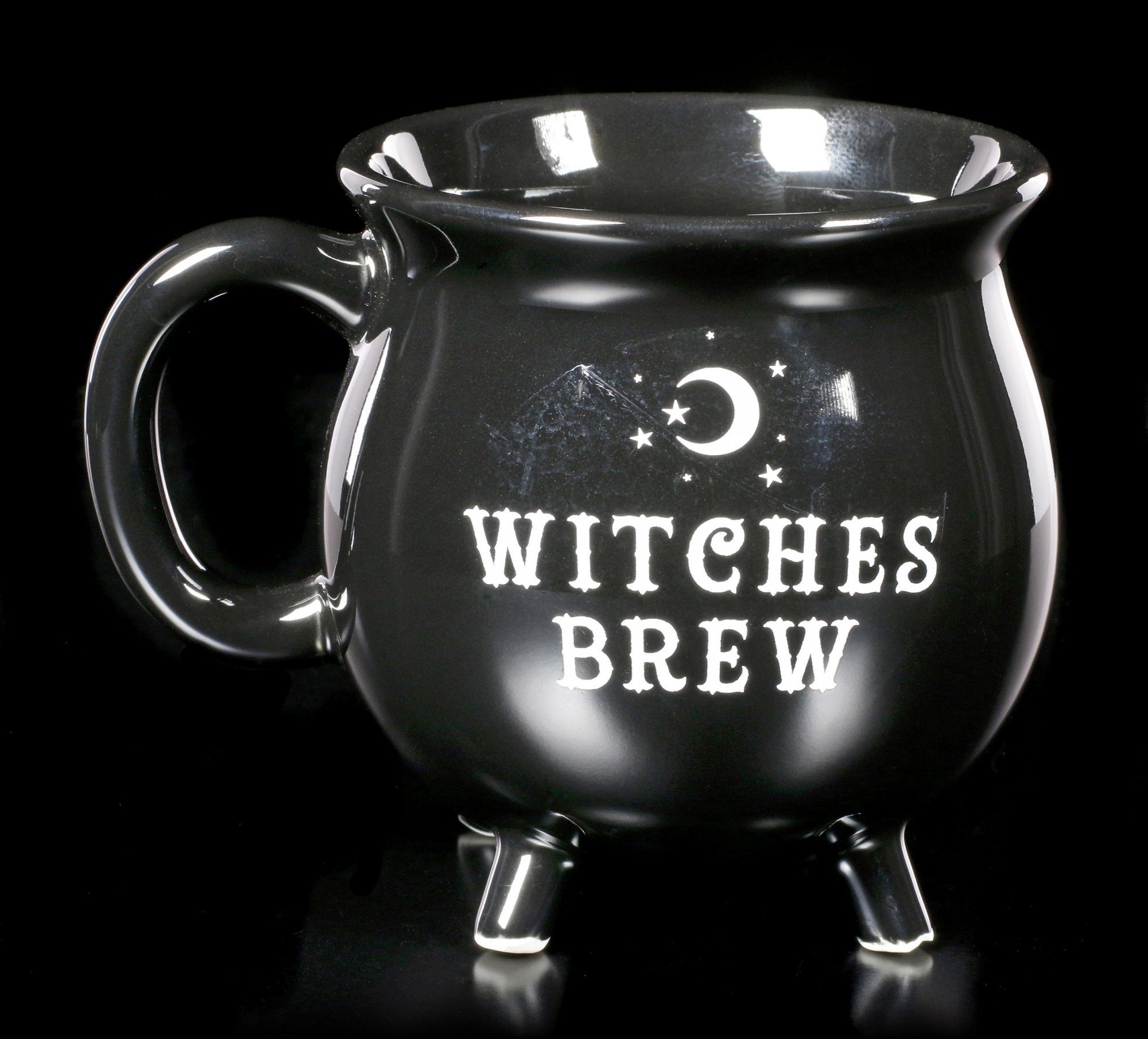 Figuren Shop GmbH Tasse Tasse in Kesselform - Witches Brew - Dekoration Hexenkessel Fantasy, Porzellan