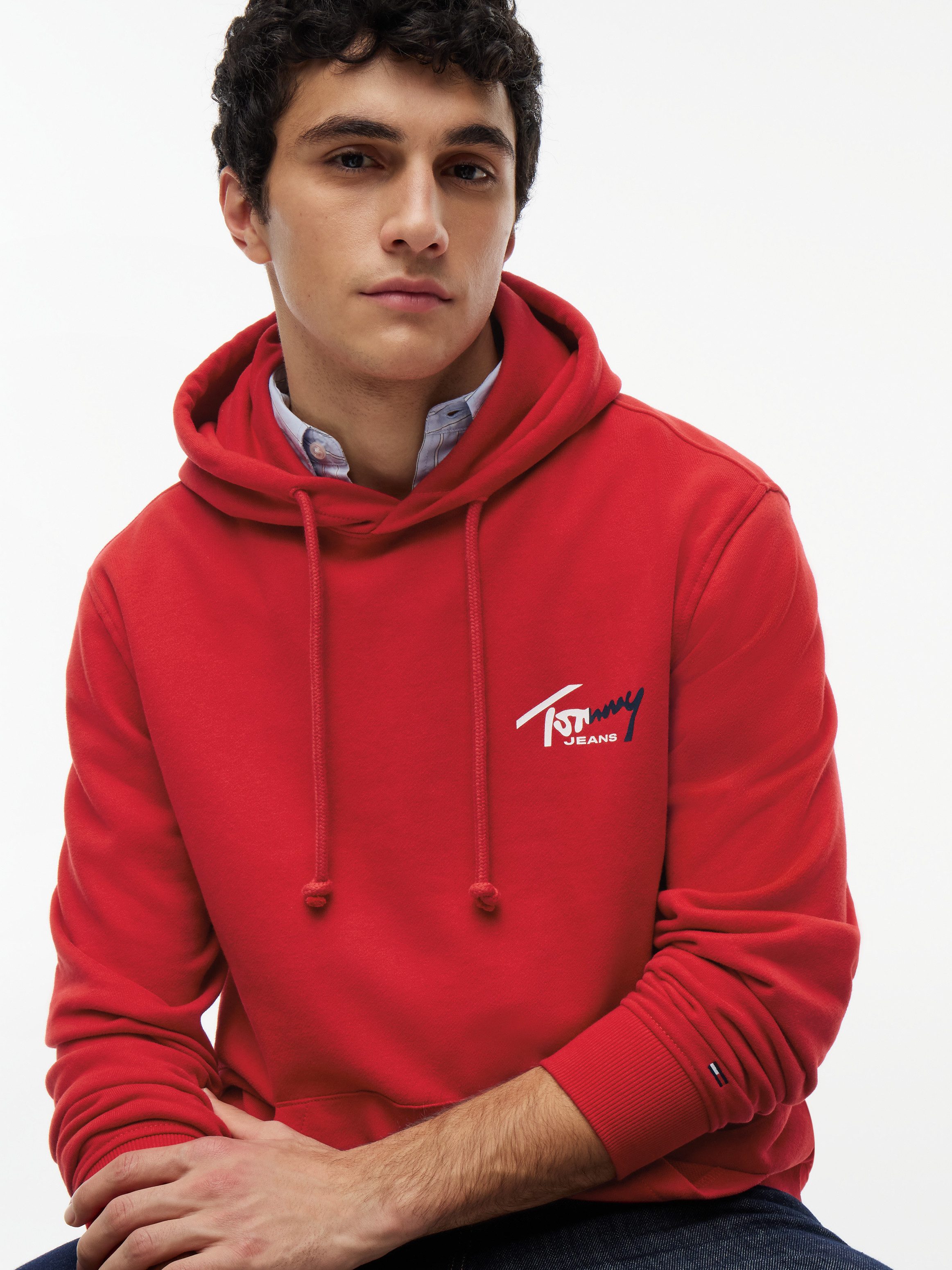 Tommy Jeans Kapuzensweatshirt TJM REGULAR ENTRY SIGN Regular fit, mit Kordelzug