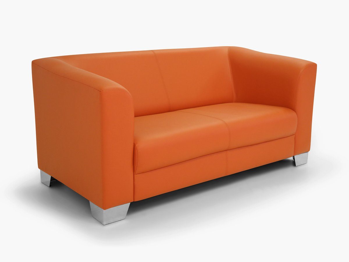 Moebel-Eins Sofa CHICAGO 2-Sitzer Sofa orange