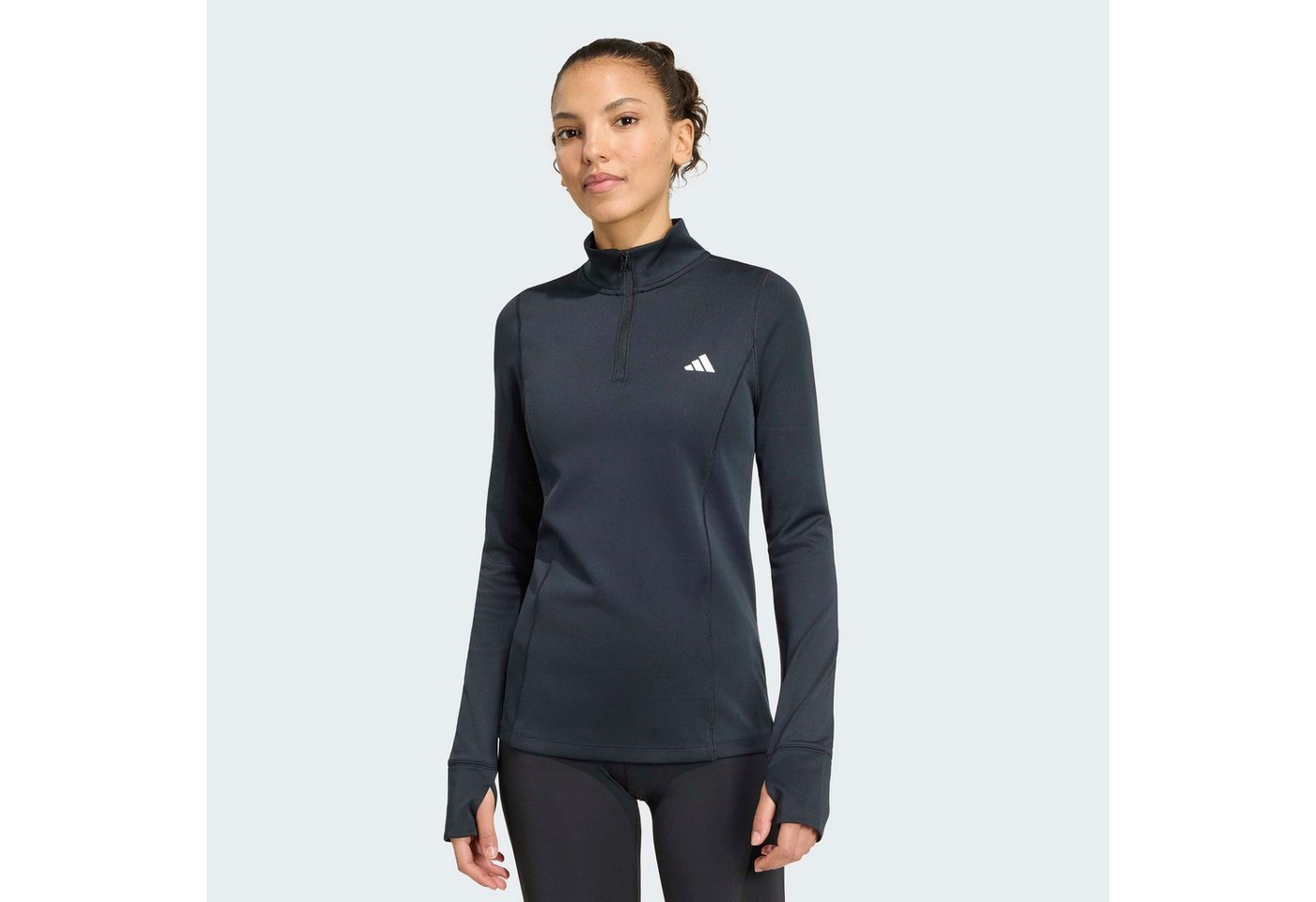 adidas Performance Rollkragenpullover WORKOUT ESSENTIALS 1/4 ZIP COVER UP mit Reißverschluss, für Sportmode und Streetwear, sportlicher Stil