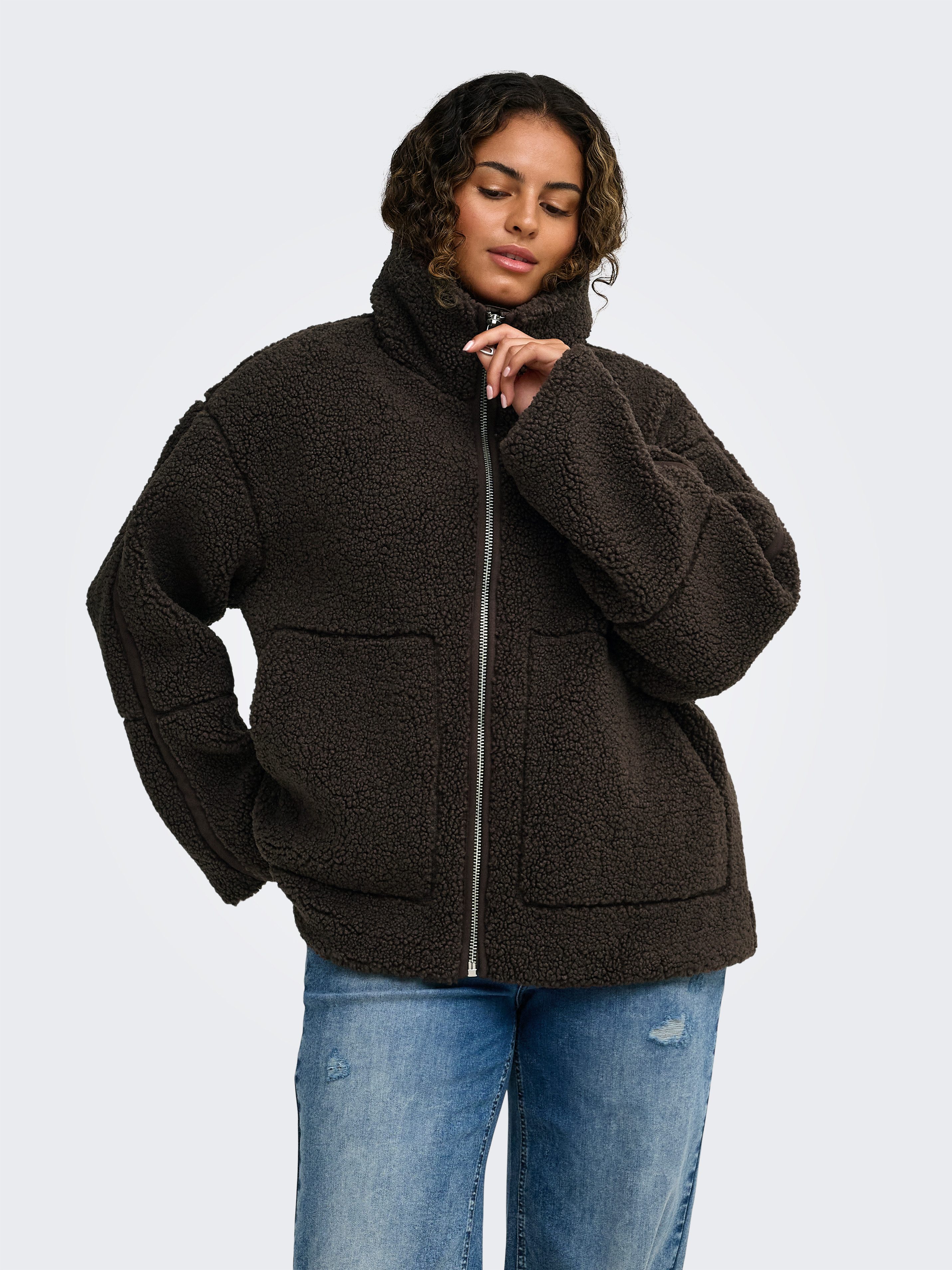 ONLY CARMAKOMA Plüschjacke CARASPEN TEDDY JACKET OTW NOOS Kunstfaser, Teddyplüsch