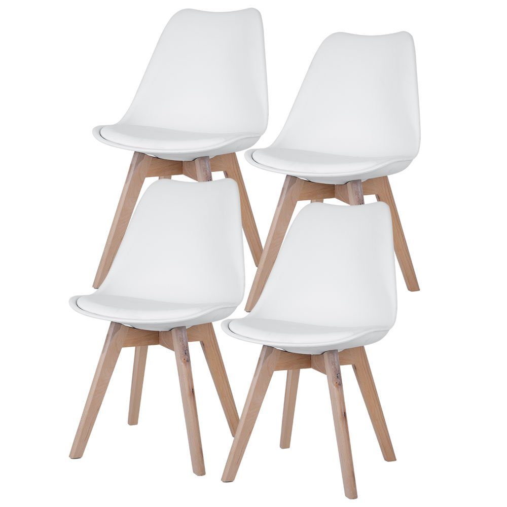 etc-shop Stuhl, Esszimmerstühle Eiche weiß Schalenstühle günstig online kaufen
