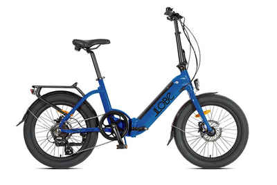 LLobe E-Bike »City Falt E-Bike 20" EasyStar, blau 36V / 10Ah«, 7 Gang, Kettenschaltung, Heckmotor 250,00 W, Alltag, Camping, Pendler, faltbar, robust, Gepäckträger