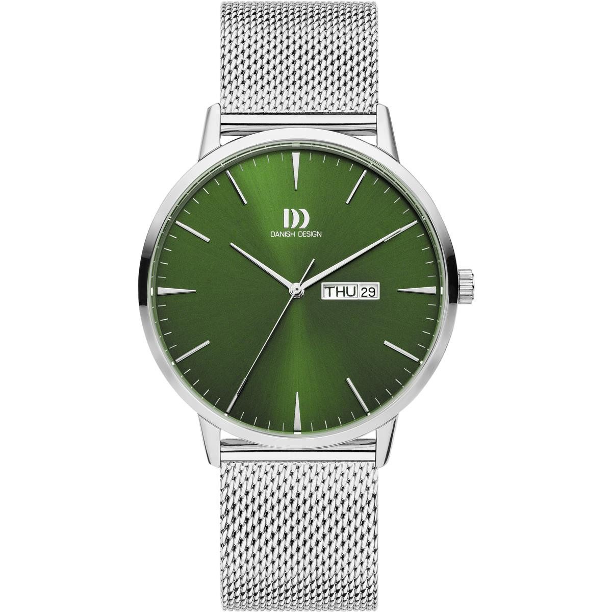 Danish Design Quarzuhr Danish Design Herrenuhr IQ77Q1267 (3314636) Akilia Day/Date Green Mesh, (1-tlg)