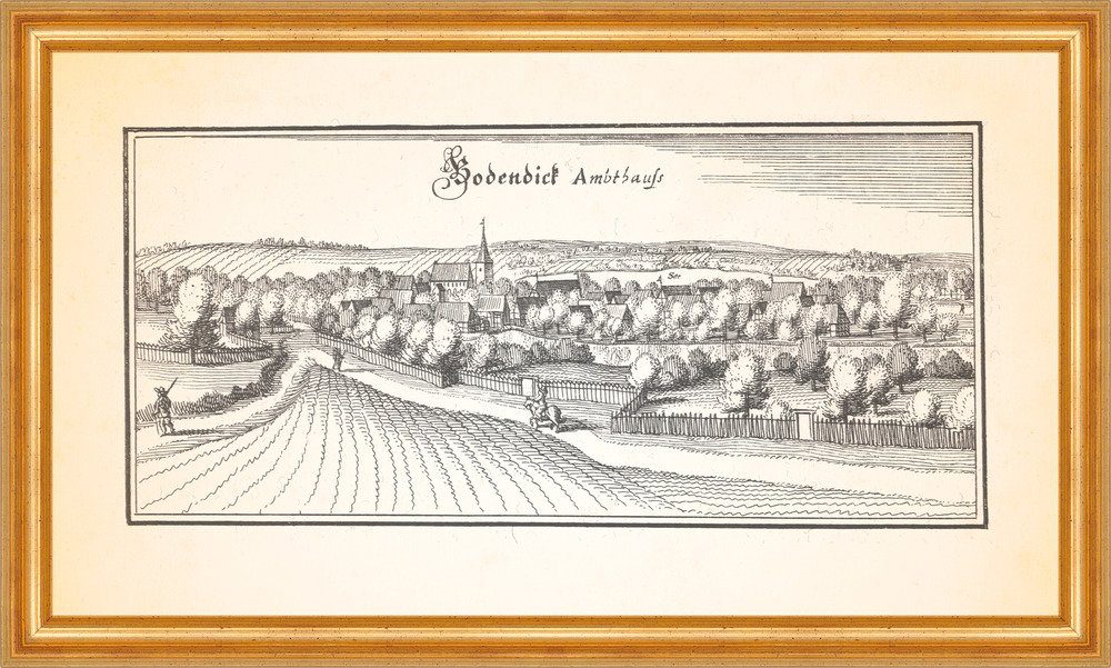 Kunstdruck Bodendick Ambthauß Bad Bodenteich Amtshaus Pferd Kupferstich Merian 03