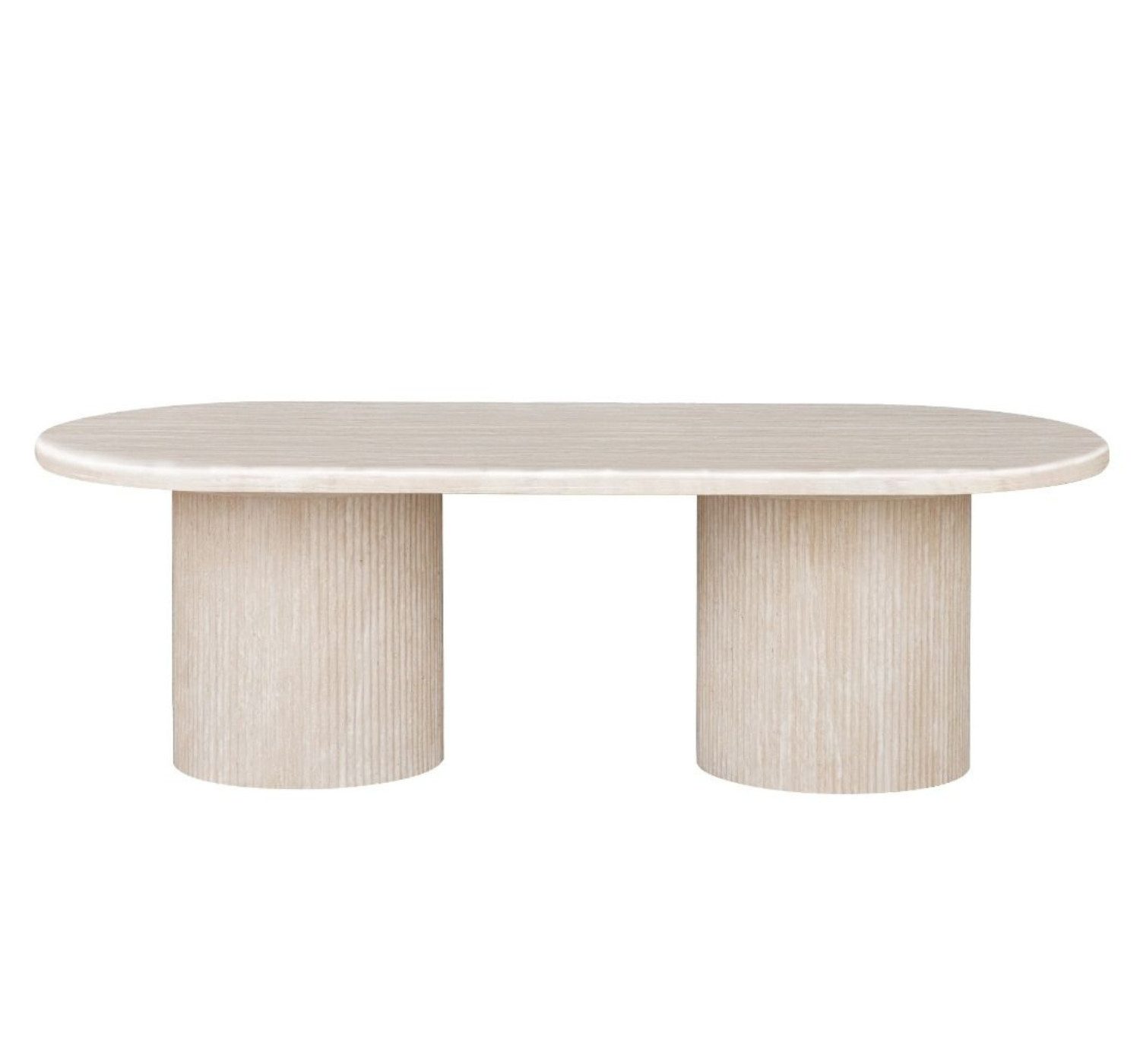 alesvelt Couchtisch ovale Trivento Travertin-Tischplatte Tischbeine im Säul günstig online kaufen
