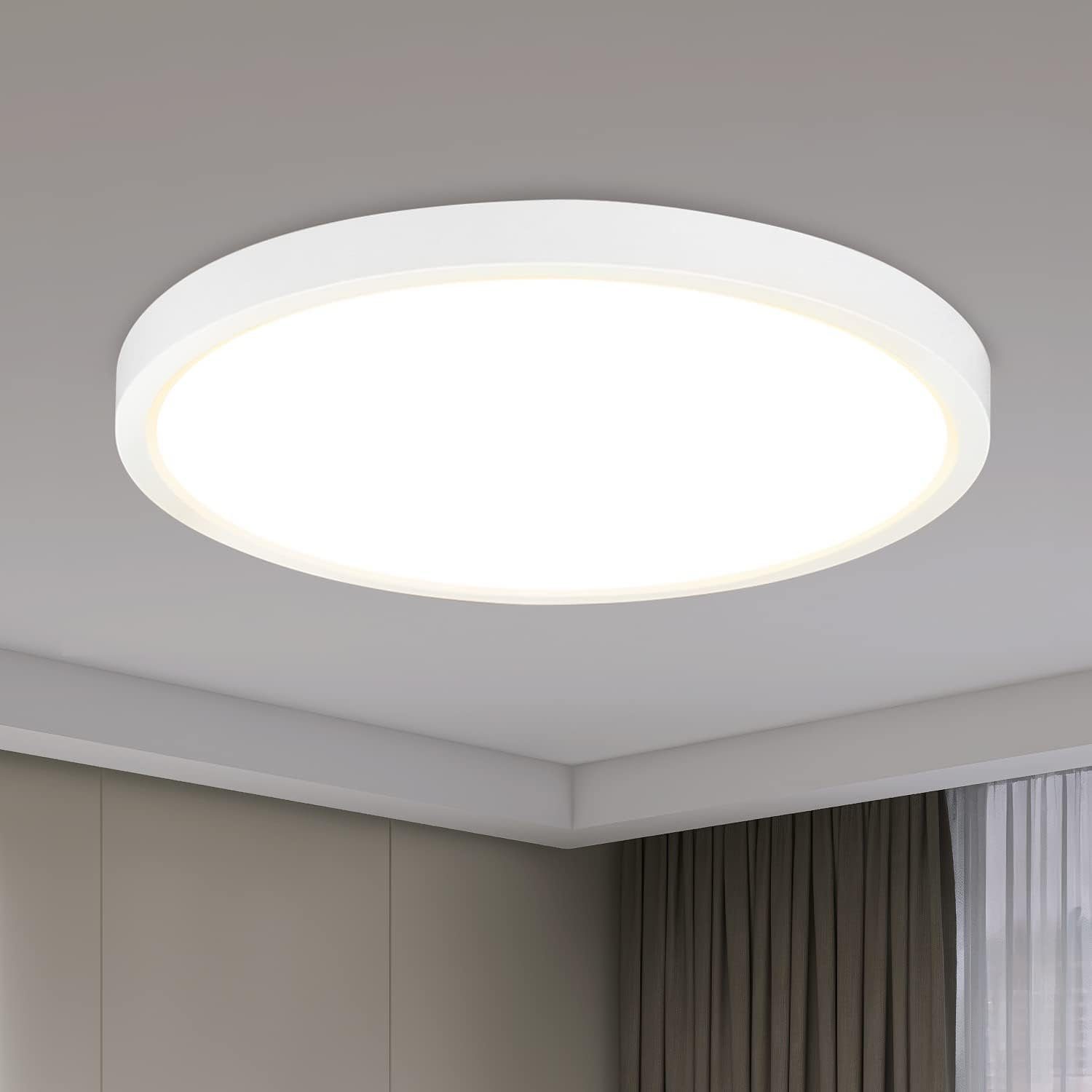 Nettlife LED Panel Deckenleuchte Deckenlampe Ø22cm warmweiß 3000K 15W/18W nicht dimmbar, LED fest integriert, Warmweiß, für Küche Flur Schlafzimmer Badezimmer