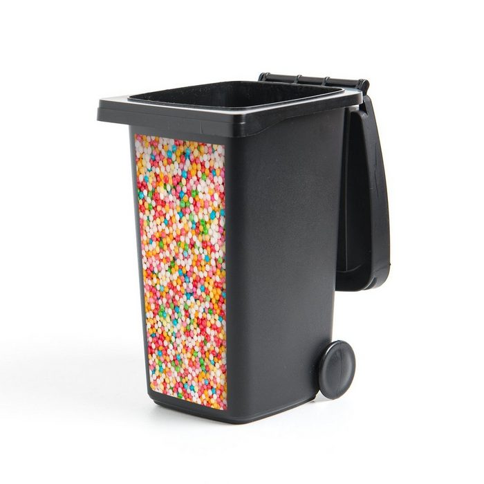 MuchoWow Wandsticker Zuckerkugeln in Regenbogenfarben (1 St) Mülleimer-aufkleber Mülltonne Sticker Container Abfalbehälter