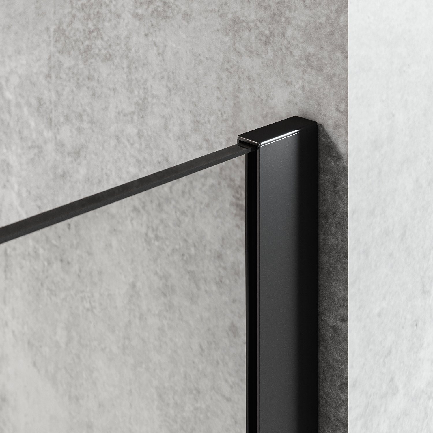 SONNI Walk-in-Dusche 80cm--140 x 200cm Duschabtrennung, schwarz,Walk in Duschwand Dusche, 10mm Einscheibensicherheitsglas mit Nano Beschichtung, Höhe 200cm, mit – Bild 5 von 5