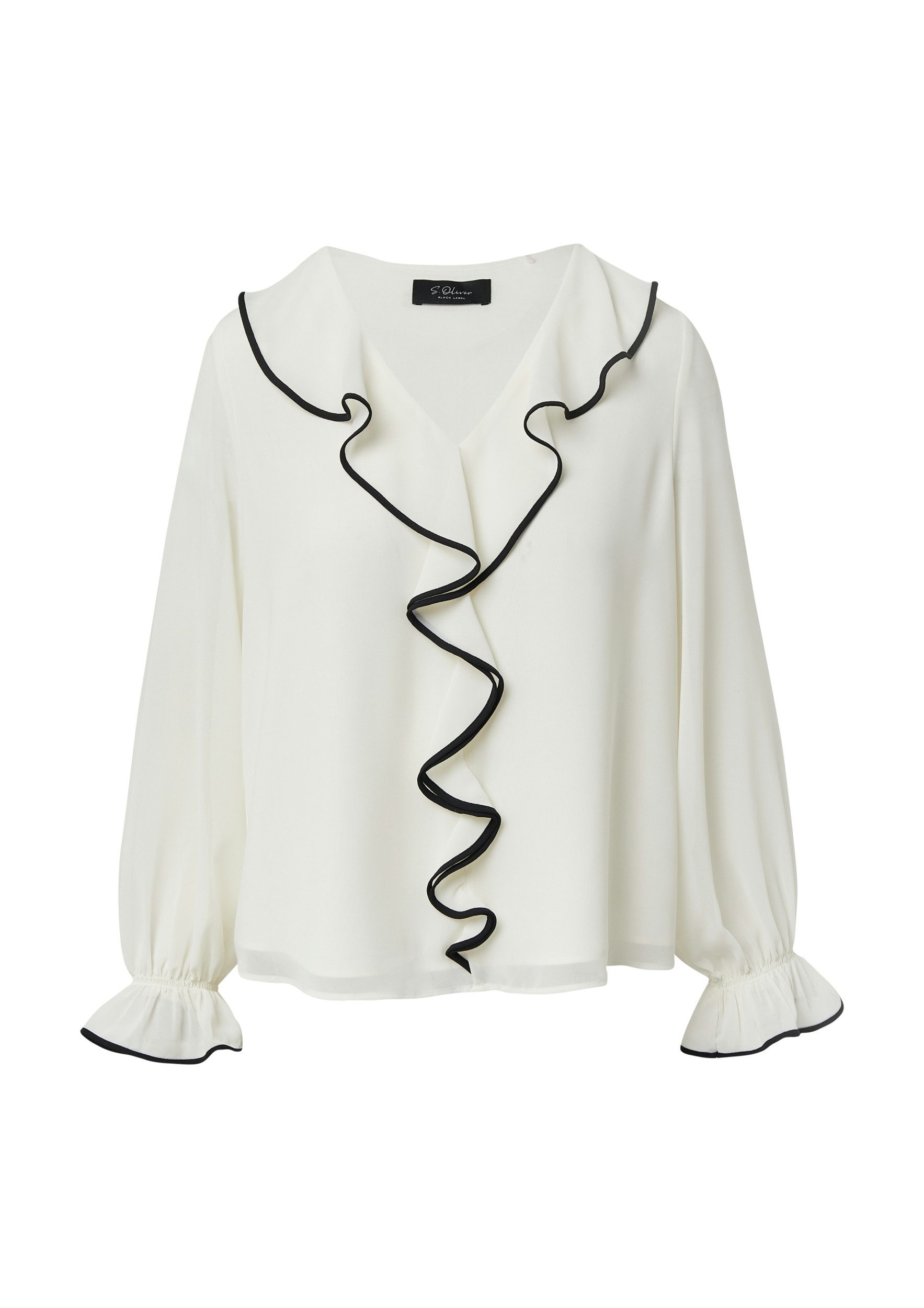s.Oliver BLACK LABEL Langarmbluse s.Oliver – Bluse Damen – Volants & Kontra günstig online kaufen