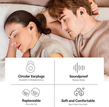Jioson Gehörschutzstöpsel Ohrstöpsel zum Schlafen, Weicher, Wiederverwendbarer Silikon, Gehörschutz, Geräuschreduzierung um SNR 28dB-für Konzentration