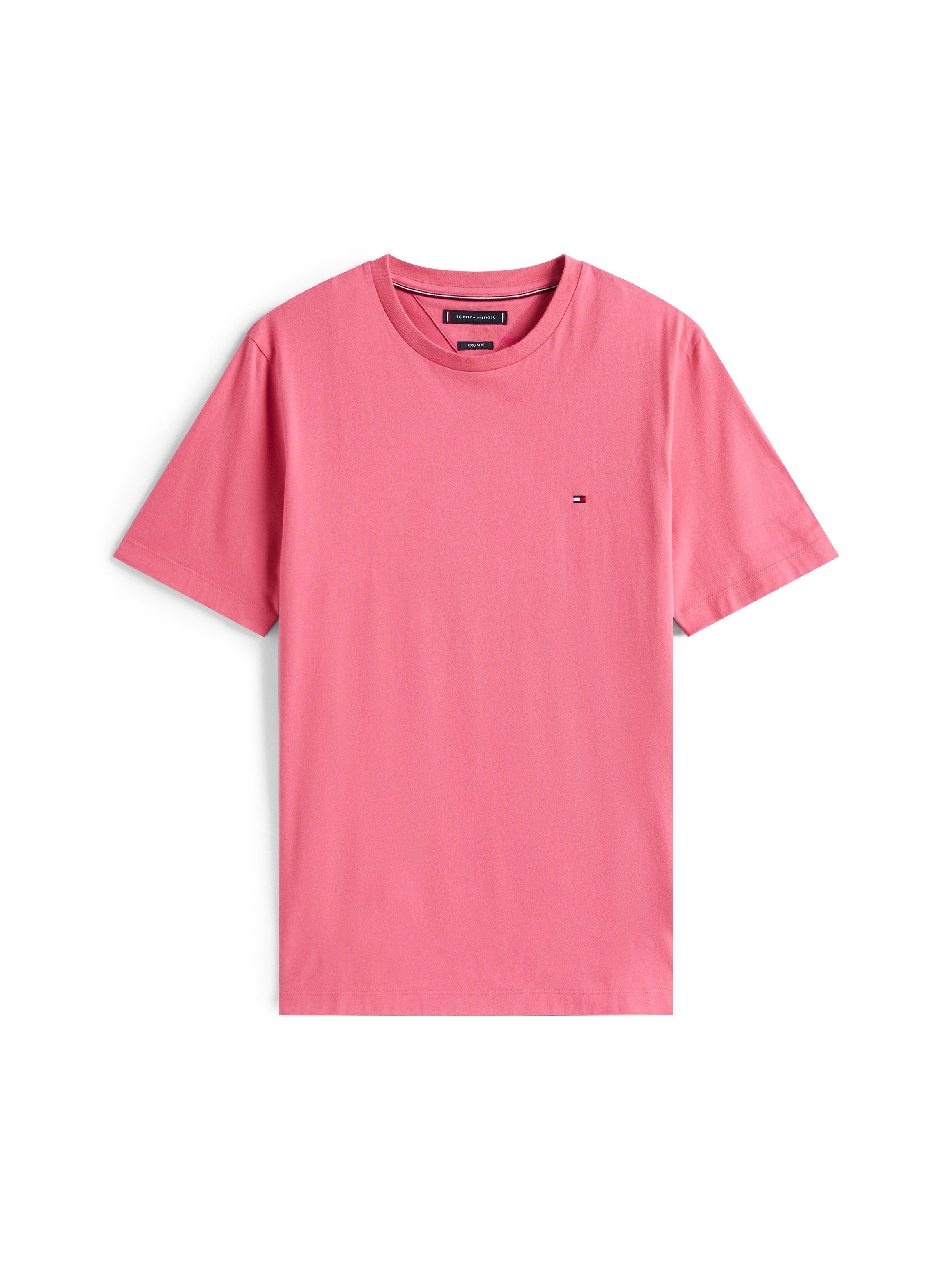 Tommy Hilfiger T-Shirt ESSENTIAL REGULAR FIT SOLID mit Stickerei unifarben, casual, Baumwolle, Rundhals