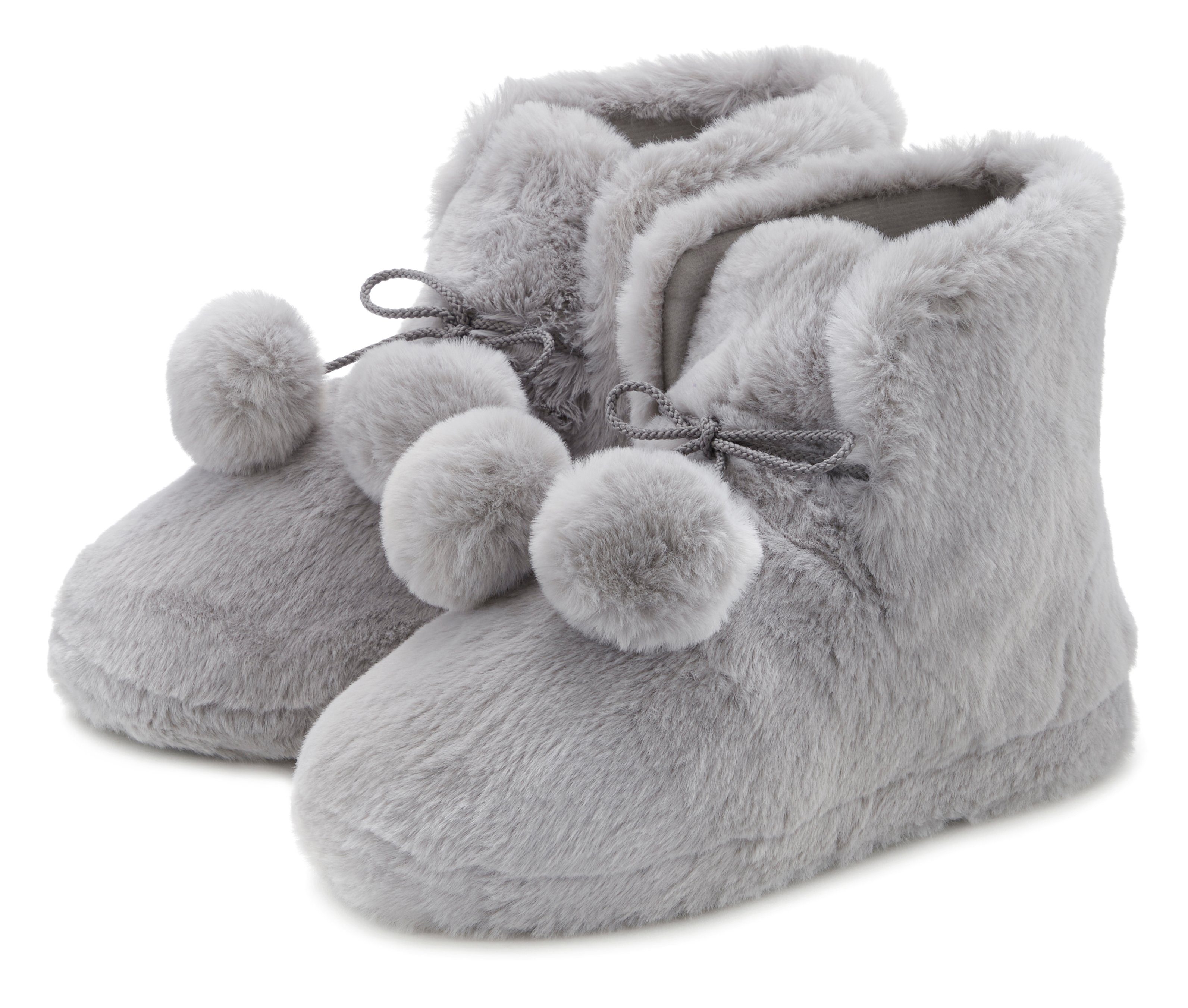 Vivance Hausschuh Pantolette, Pantoffel, Boots mit kuscheligem Fellimitat VEGAN