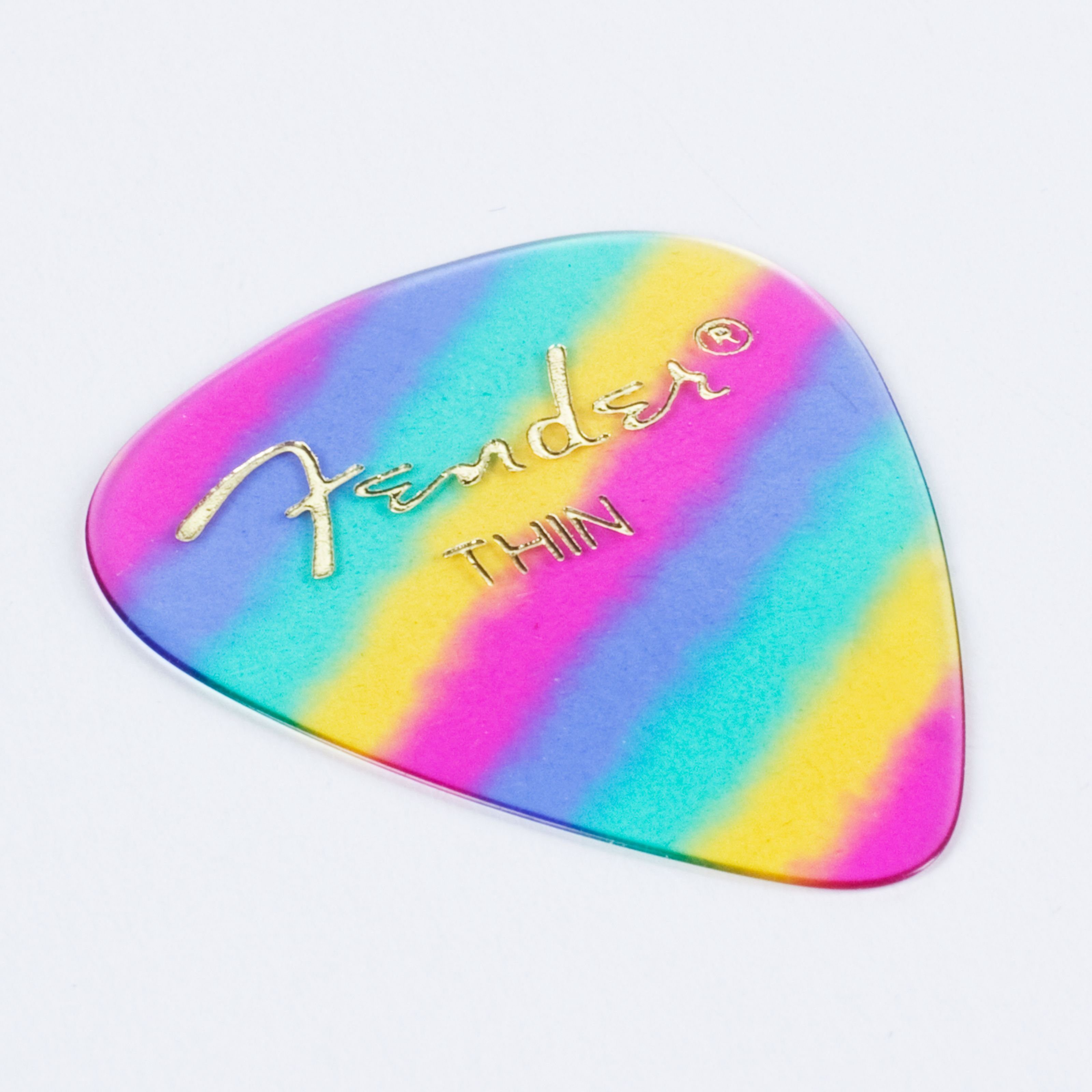 Fender Plektrum, Picks 351 Rainbow thin 12er Set Premium Celluloid - Plektren Set