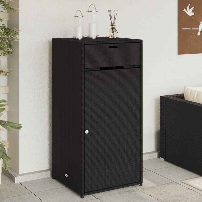 vidaXL Gartenbox Gartenschrank Schwarz 55x55x111 cm Poly Rattan