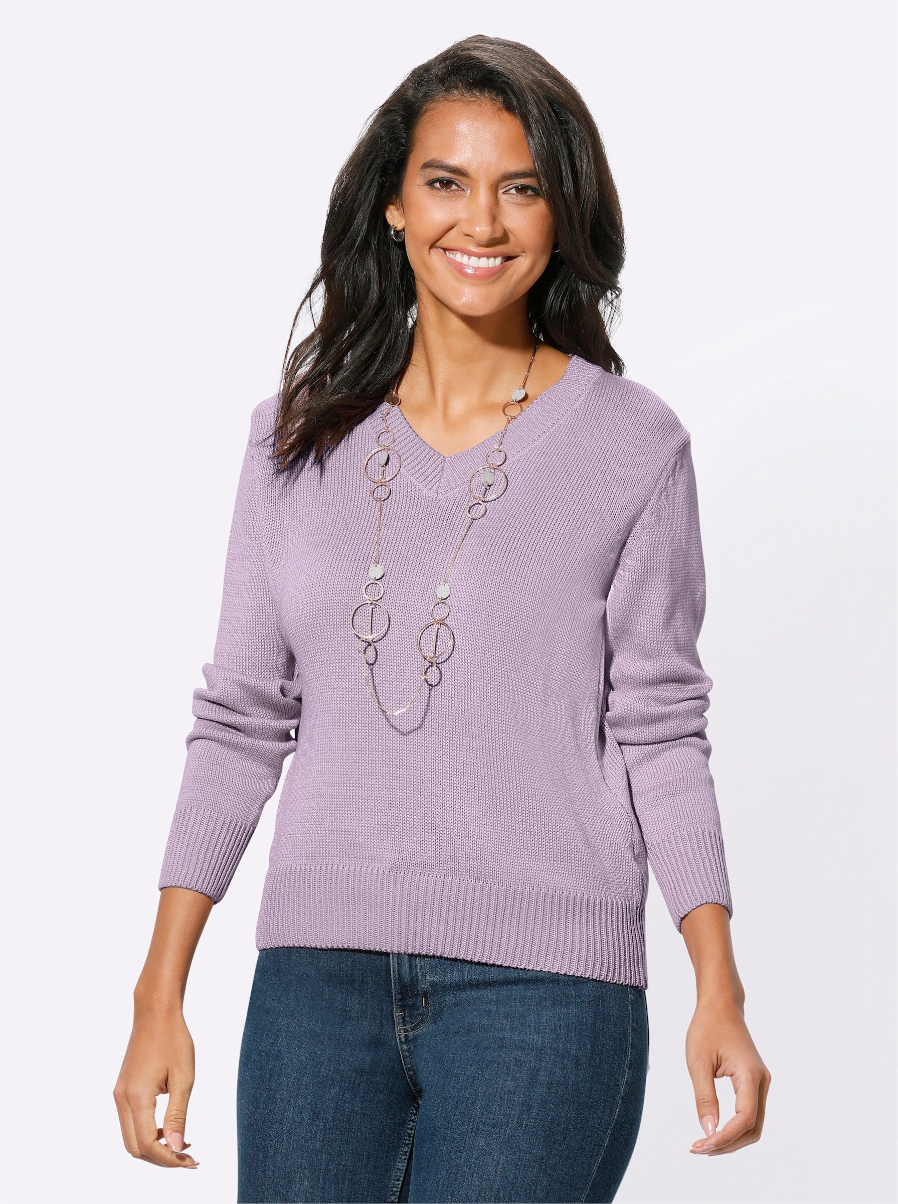 Strickpullover V-Ausschnitt-Pullover