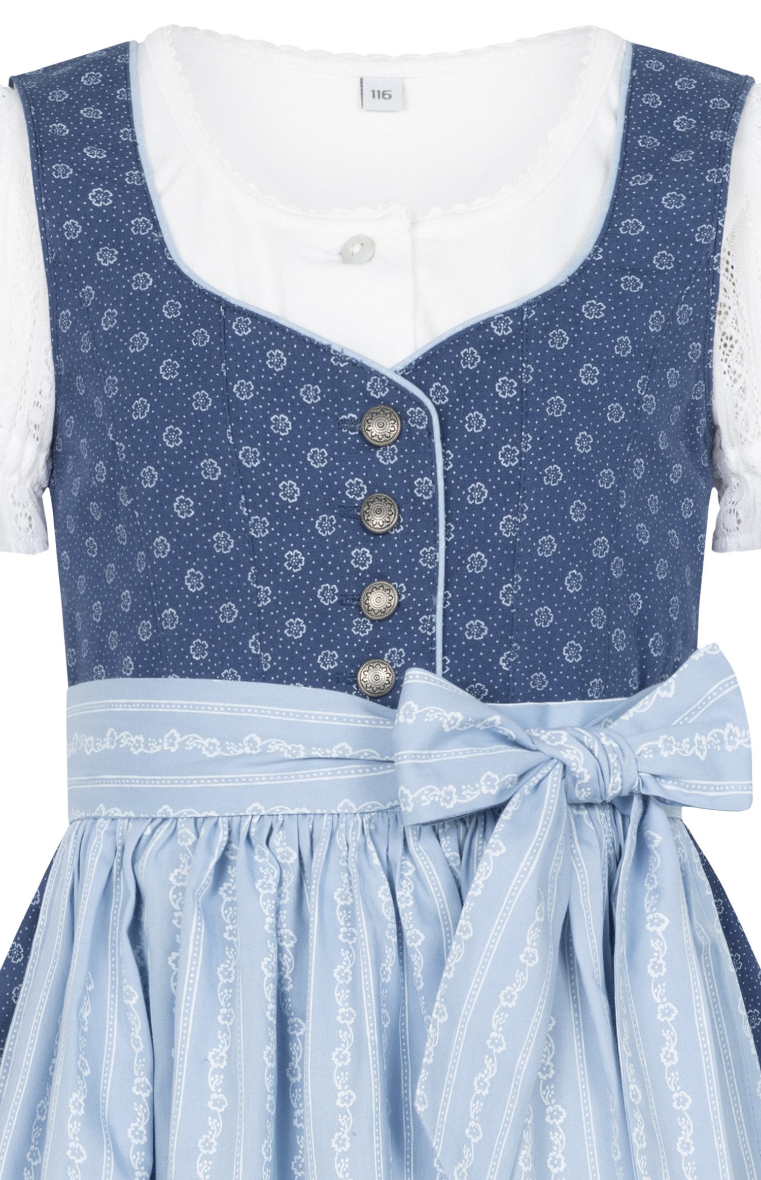 Nübler Dirndl Kinderdirndl Flores in Kornblume von Nübler - Rocklänge knielang – Bild 4 von 5