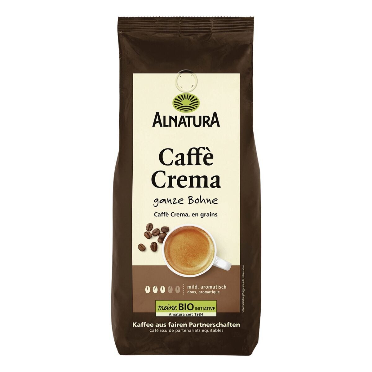 Alnatura Kaffee Caffè Crema, 1 kg, ganze Bohnen