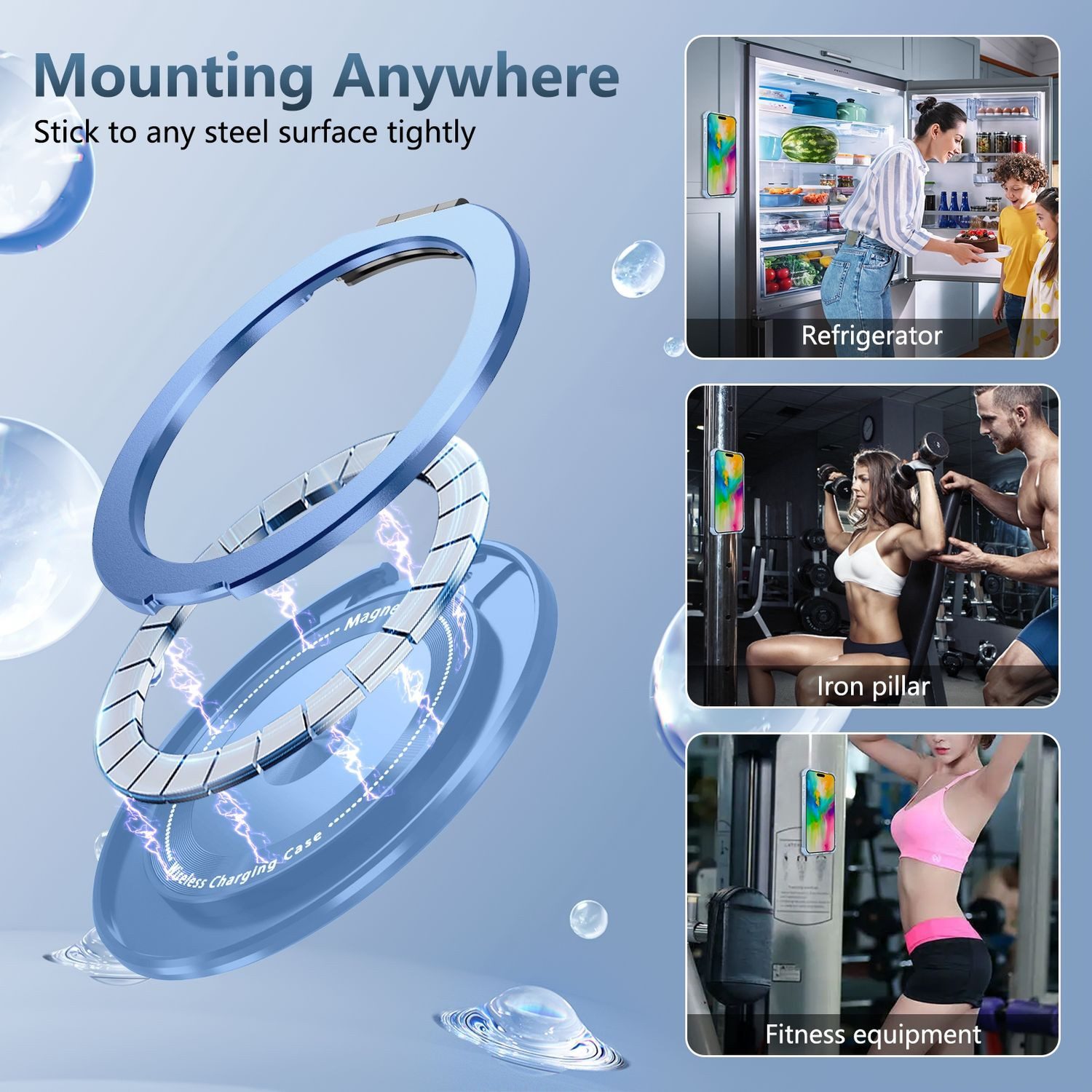 Wigento Handyhülle Für Apple iPhone 16 Pro Gold Shield Design CD MagSafe Hülle Case Blau, Gold Shield Hülle mit CD Muster und MagSafe