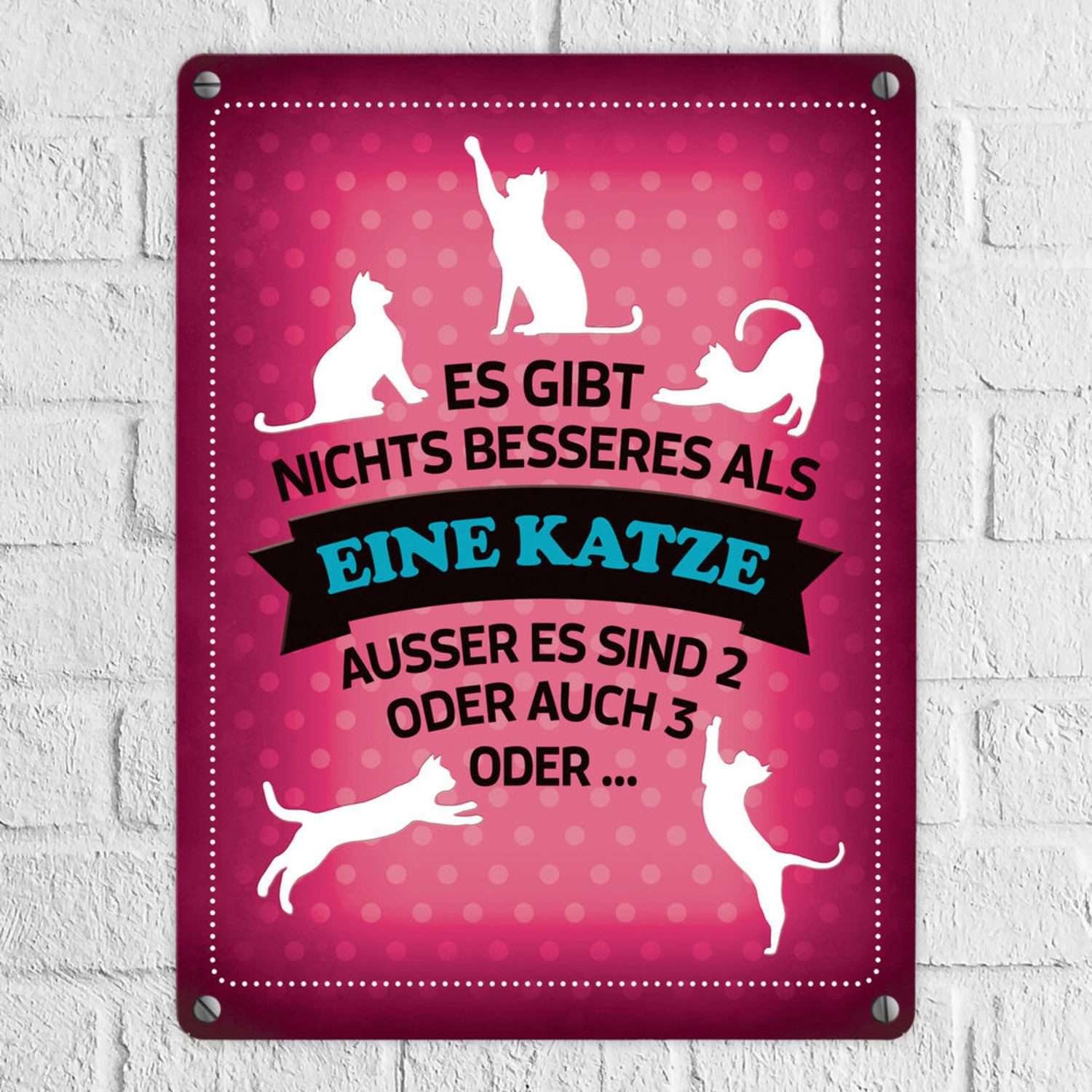 speecheese Metallschild Es gibt nichts besseres als eine Katze Metallschild in pink Katzen