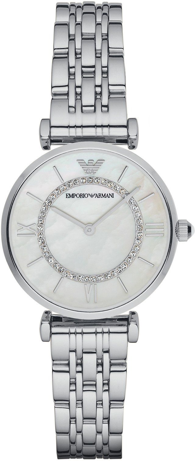 Emporio Armani Quarzuhr, Armbanduhr, Damenuhr, Perlmutt-Zifferblatt, günstig online kaufen