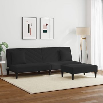 vidaXL Sofa 2-tlg. Sofagarnitur mit Kissen Schwarz Samt
