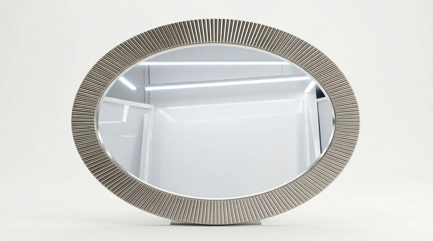 JVmoebel Dekospiegel Moderner Spiegel Silber für komfortables Wohnzimmer, Made in Europa