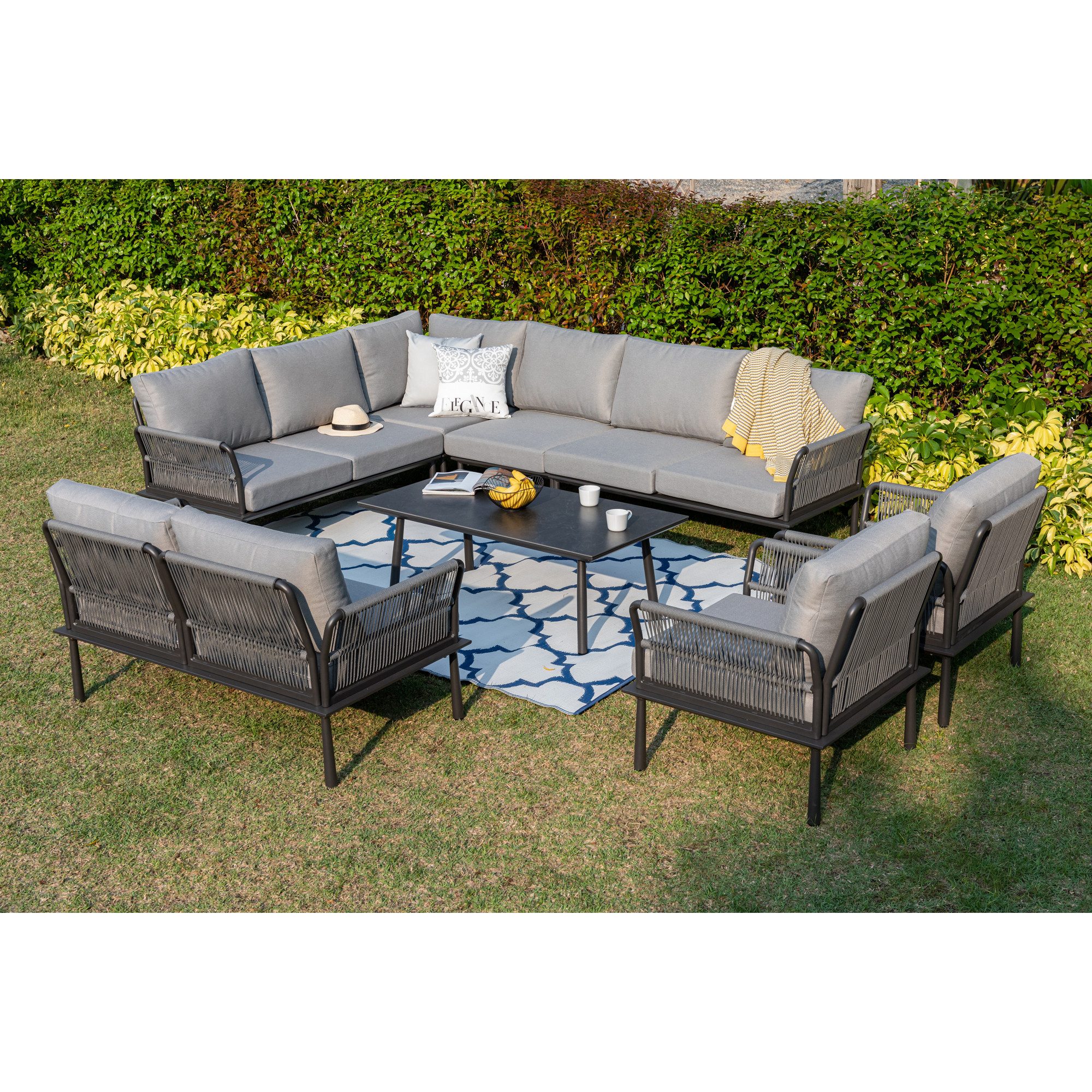 MANDALIKA Garden Gartenlounge-Set XXXL Aluminium Lounge Set Madri