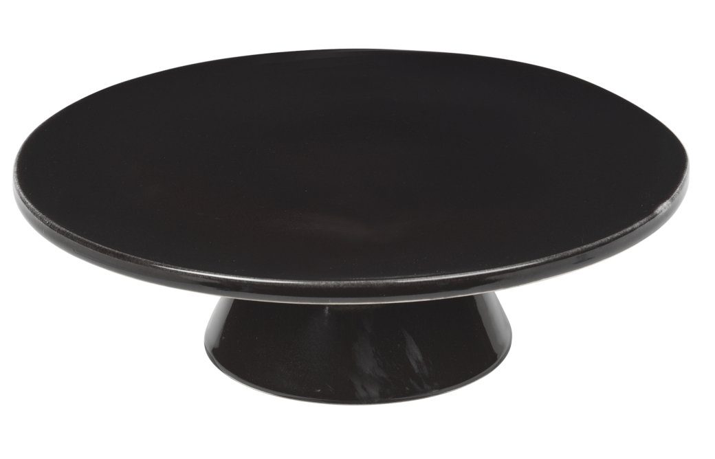 Broste Copenhagen Servierplatte NORDIC COAL Kuchenplatte 30 cm, Steingut mit reaktiver Glasur, (Kuchenplatten), Nordic Coal Tortenplatte