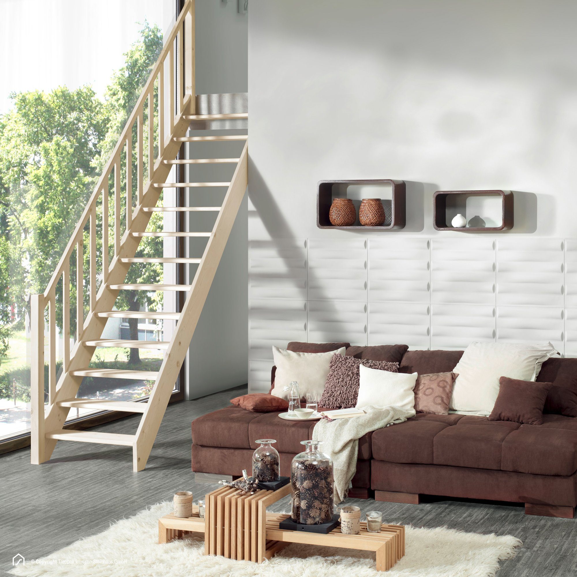 Treppen Intercon Raumspartreppe Casablanca gerade, 60 oder 80 cm Stufenbrei günstig online kaufen