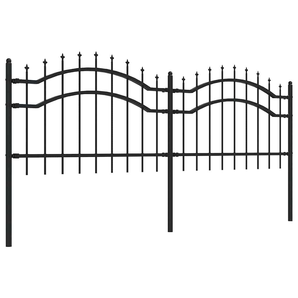 vidaXL Gartenzaun Gartenzaun Woerden mit Speerspitze Schwarz 240 x 75 cm Stahl, (1-St)