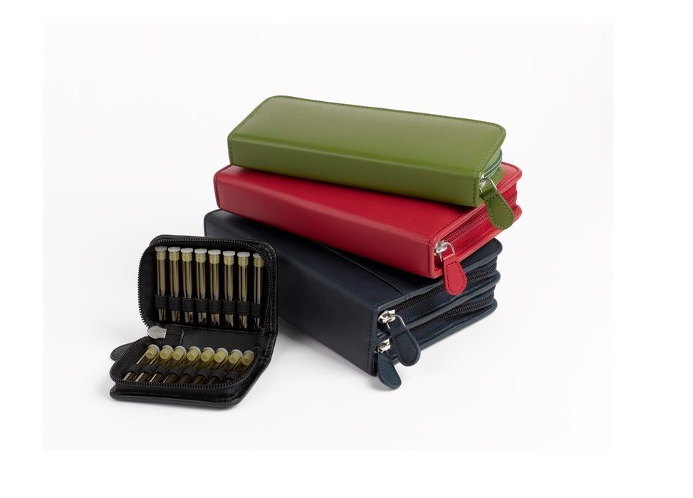 omeo Aufbewahrungstasche Taschenapotheke Homöopathie Globuli Etui Rindleder 4 Farben & 6 Größen