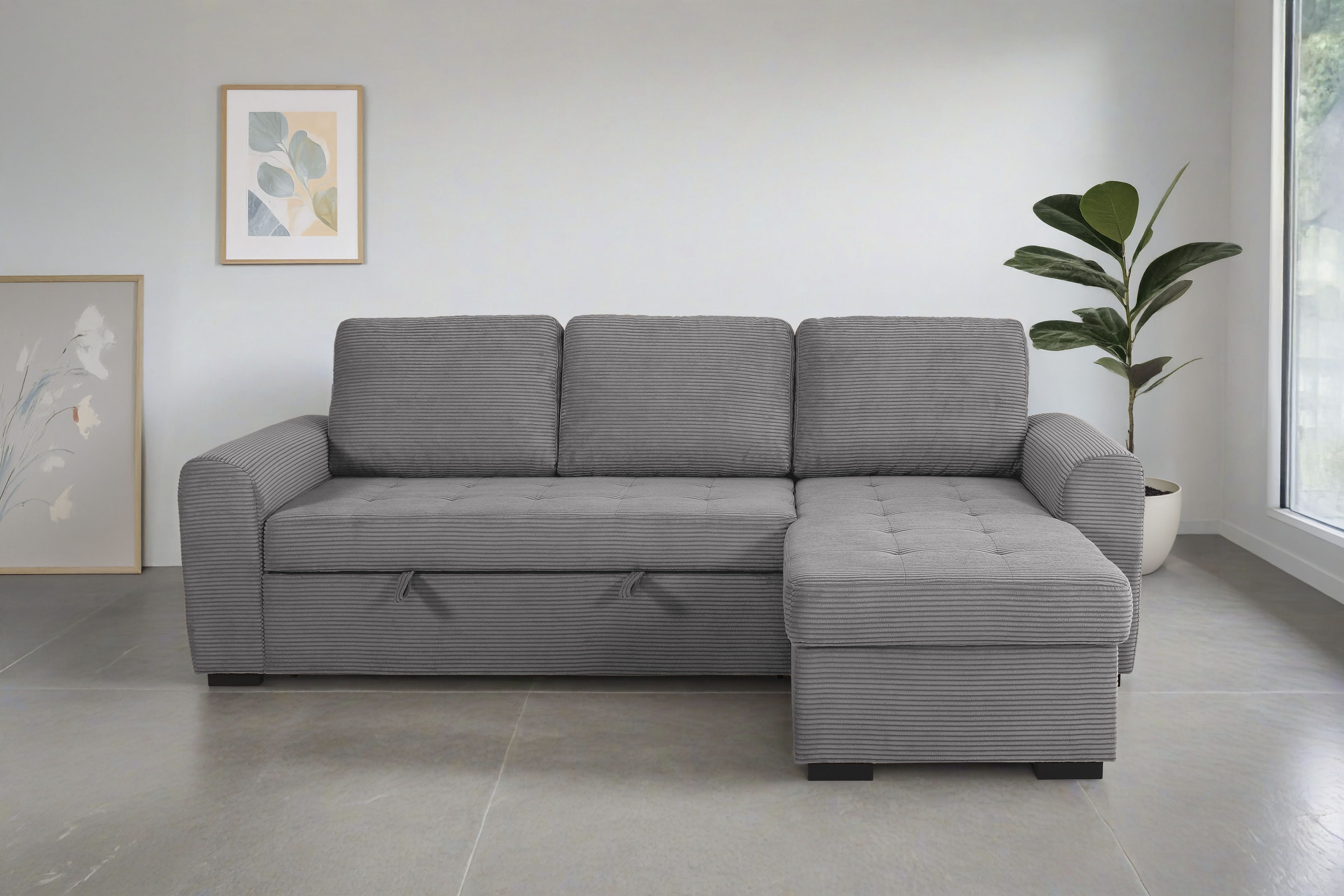 Trends by HG Ecksofa Poll L-Form, B: 245 cm, mit Schlaffunktion & Bettkasten