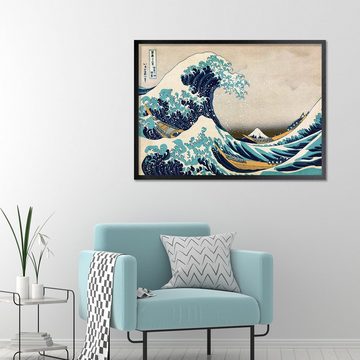 Close Up Kunstdruck Great Wave Off Kanagawa Poster gerahmt